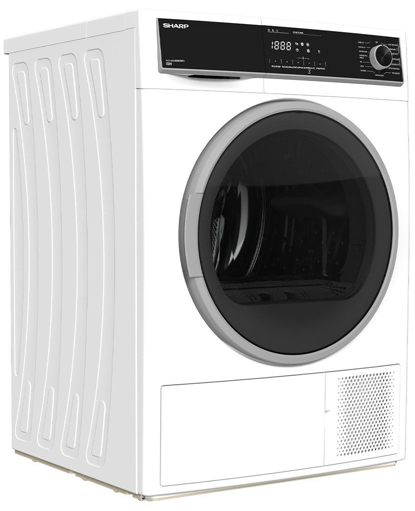 Sharp Wärmepumpentrockner KD-HHH8S8GW3-DE, Startzeitvorwahl, Knitterschutzfunktion, BubbleDrum