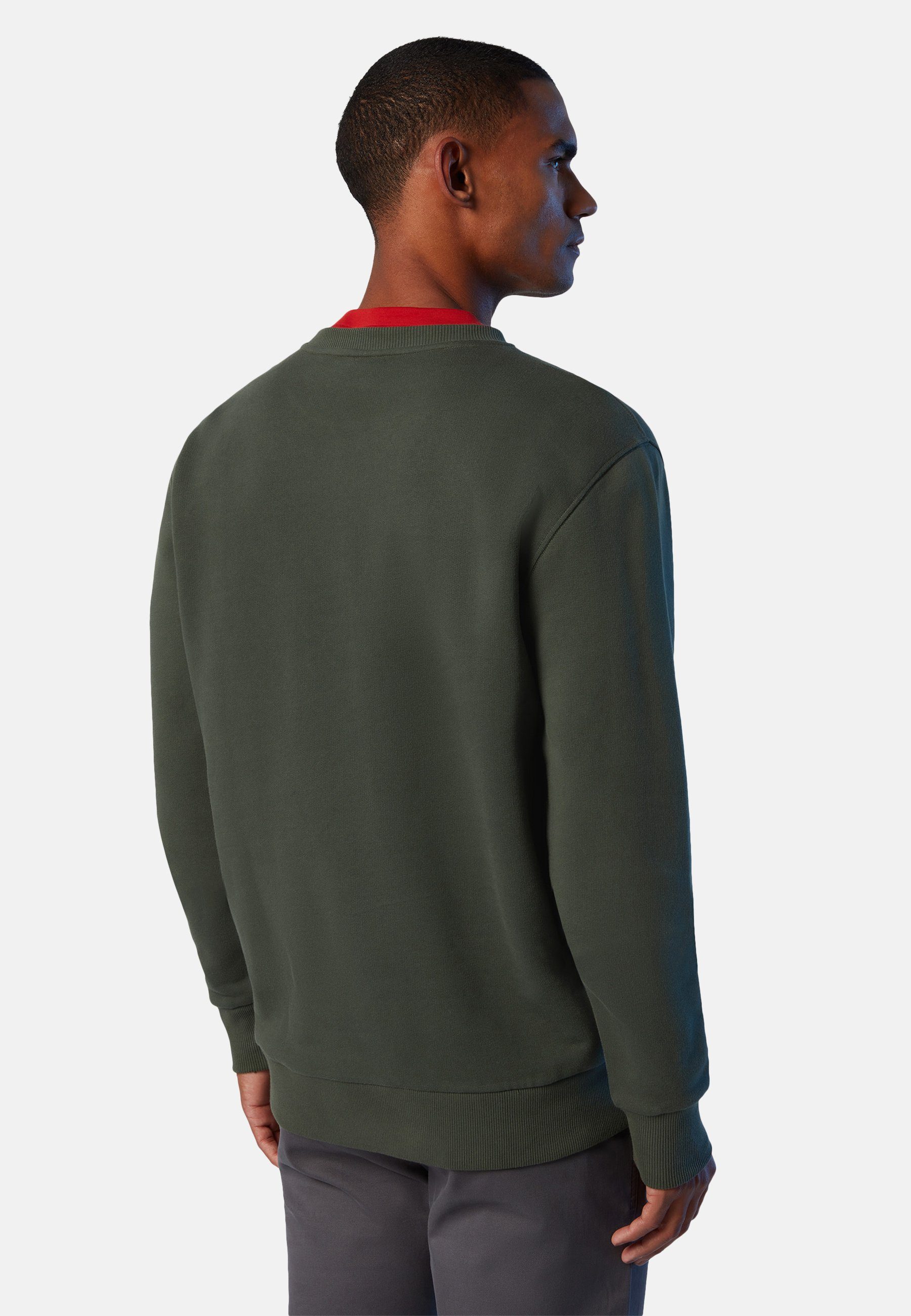 green North Logo-Druck Fleecepullover Sweatshirt mit Sails