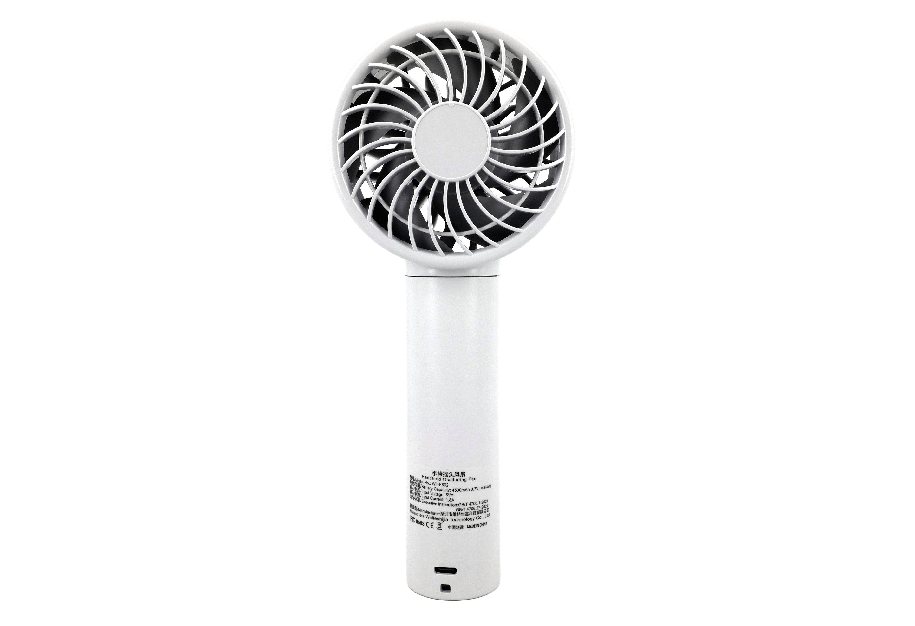 PowerSmart Handventilator 4500mAh-Akku, automatische Kopfbewegung um 90 Grad