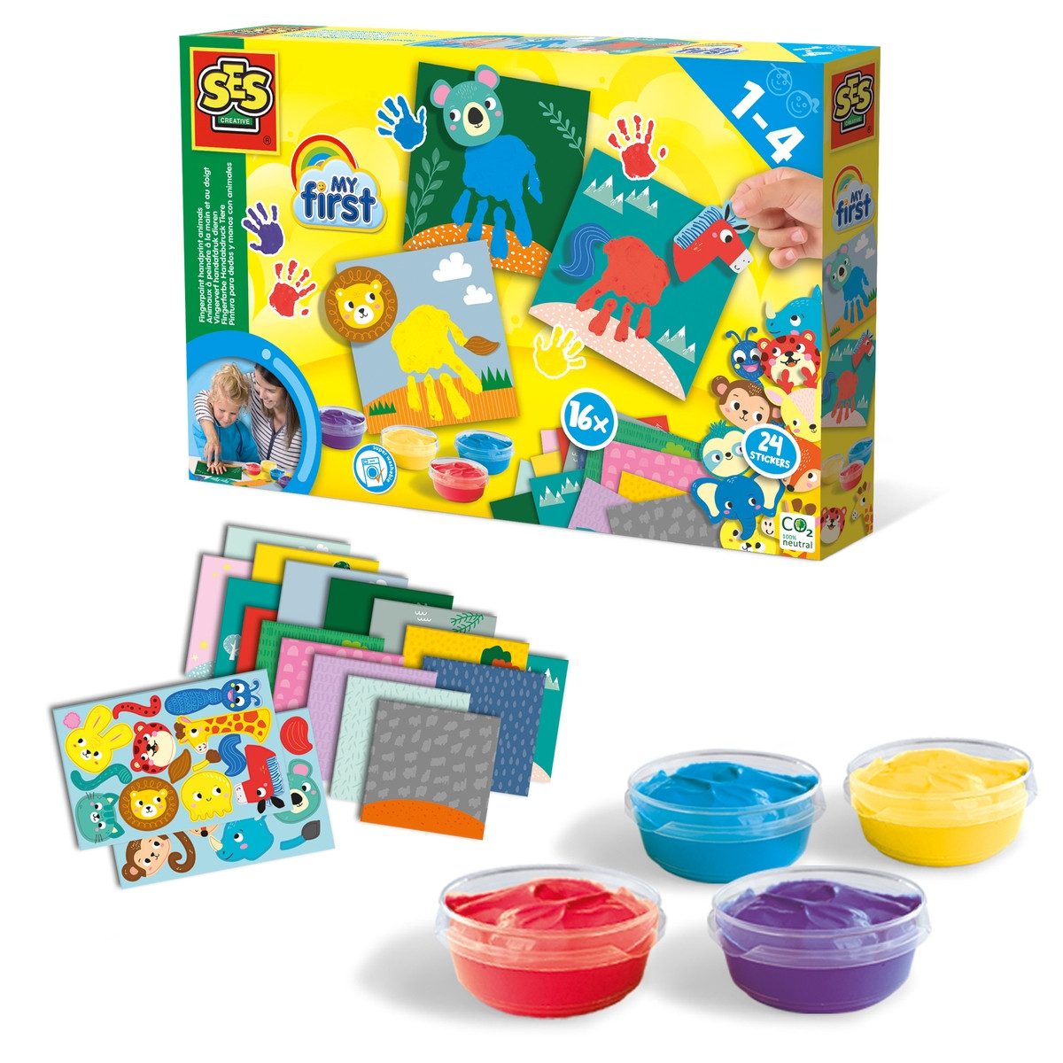Rössler Kreativset SES CREATIVE Fingerfarbe My First Handabdruck Tiere