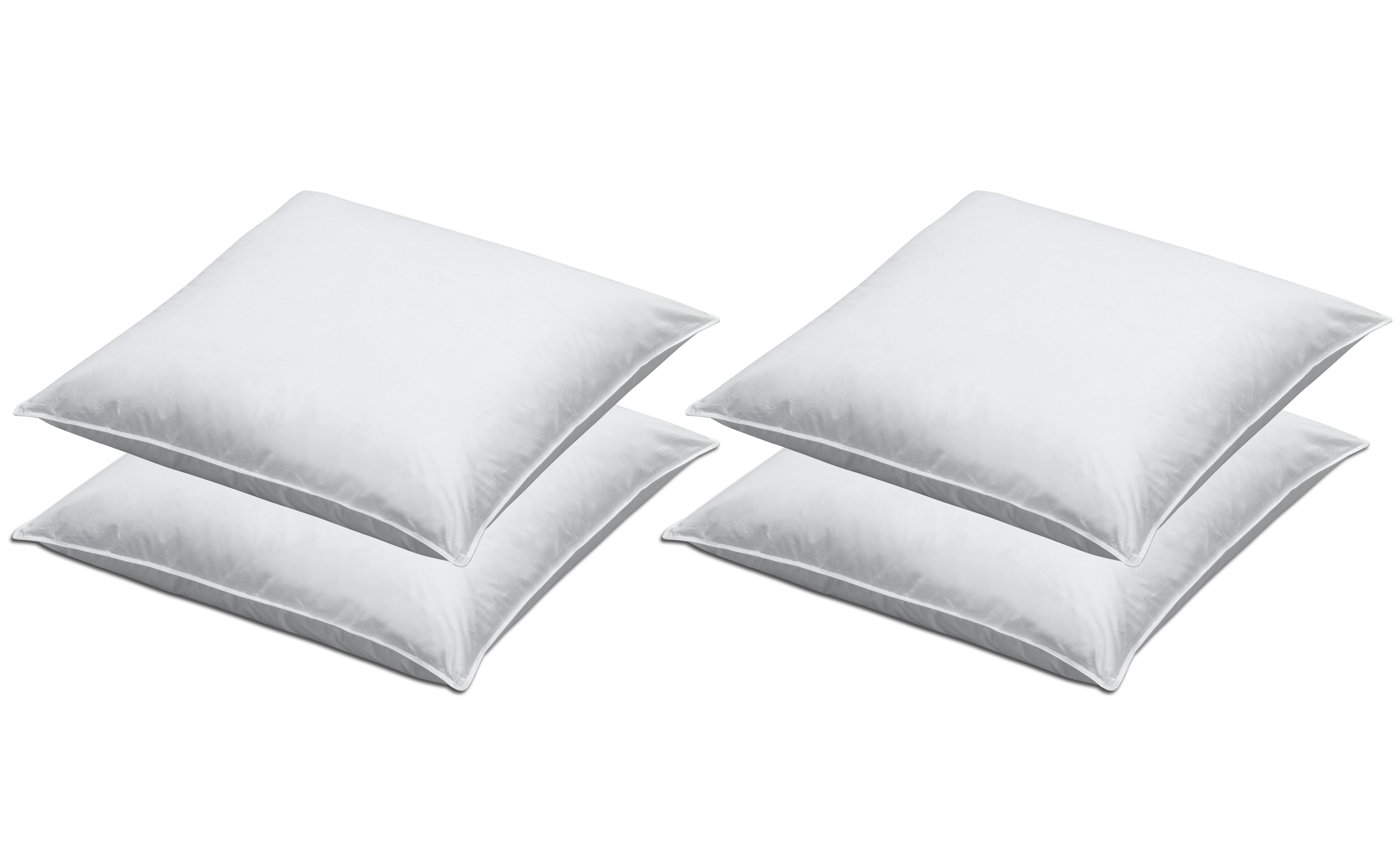 SPESSARTTRAUM Kopfkissen Kissenfüllung 4er Set - Fritzi, Füllung: halbweiße Federn, Bezug: 100% Baumwolle, Spar-Set, 4-tlg., geeignet als Sofakissen, Reisekissen und Dekokissen