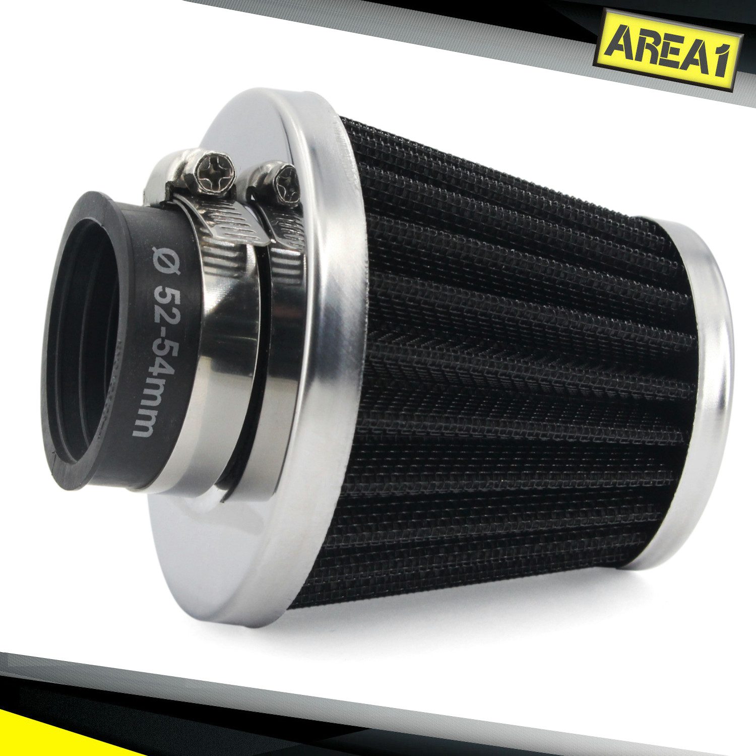 Area1 Luftfilter Universal Tuning Sport Luftfilter Filter, Anschluss 51 52 53 54 mm