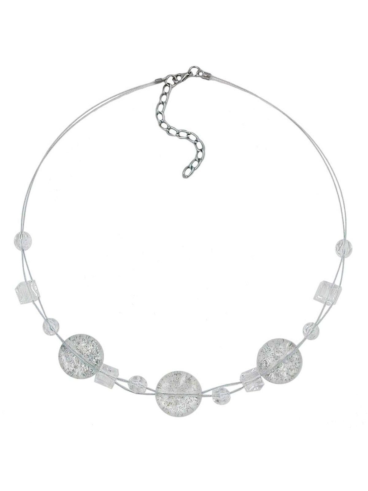 Gallay Perlenkette Drahtkette 3x kristall-flitter (1-tlg) Kunststoffperlen 45cm Scheibe