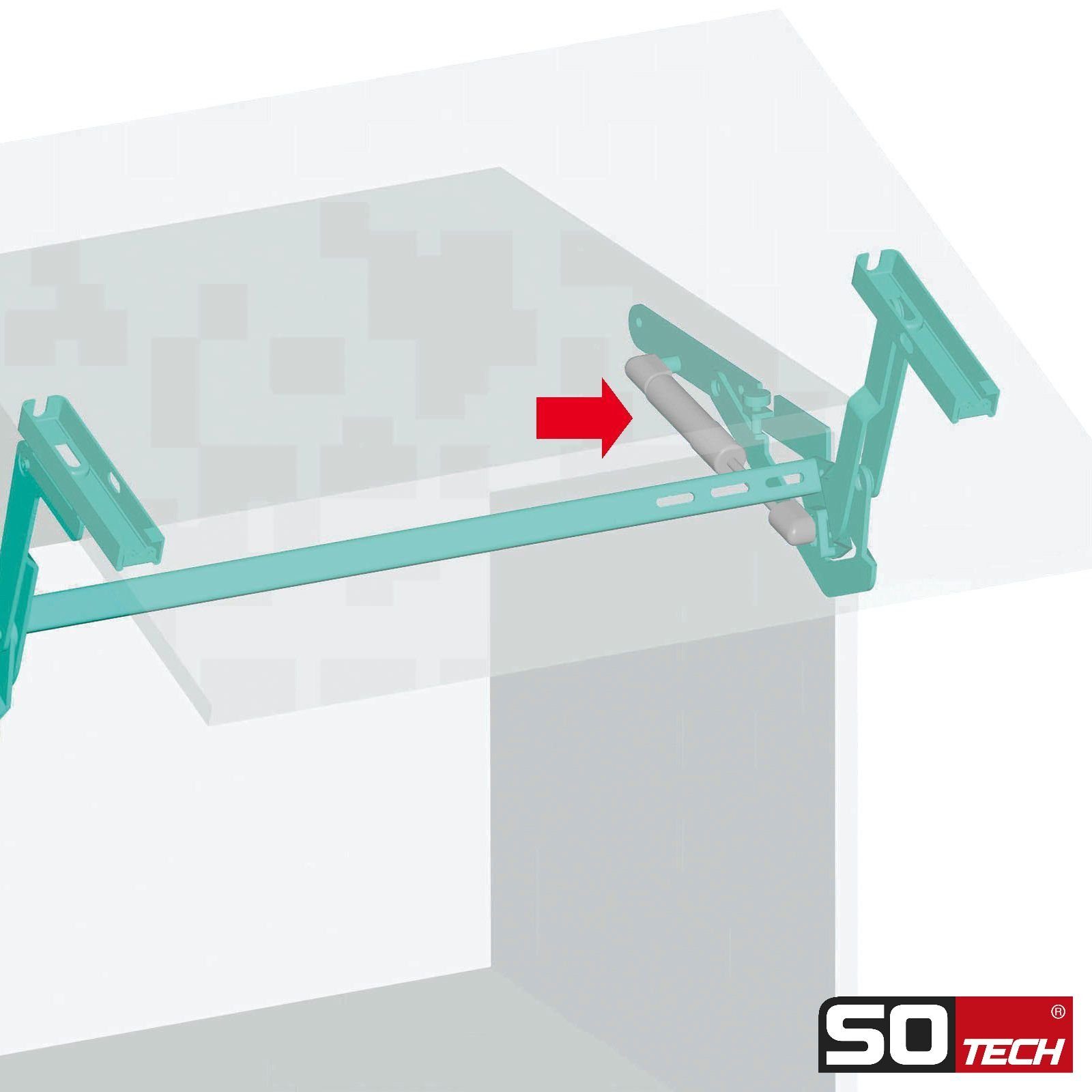SO-TECH® Druckfeder Gasdruckdämpfer Lift-O-Mat 250N - Ersatzteil für Beschläge (1 St), Kompressionsfeder 250N für KESSEBÖHMER Lift-o-Mat – Bild 5 von 5