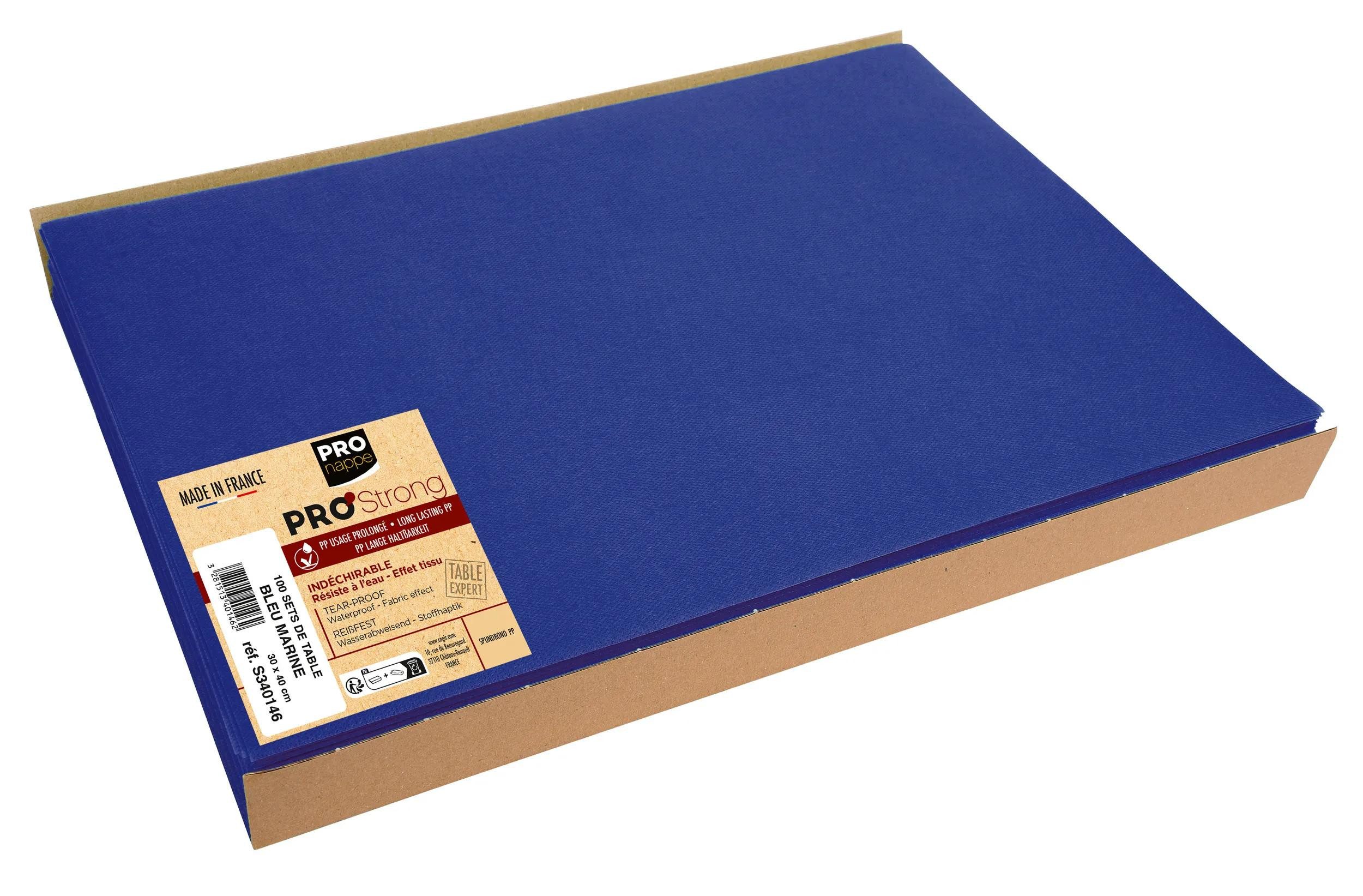 PROnappe Tischband 5x 100 Tischsets, Spunbond, einfarbig 30x40cm Marineblau S340146I, Sets spunbond