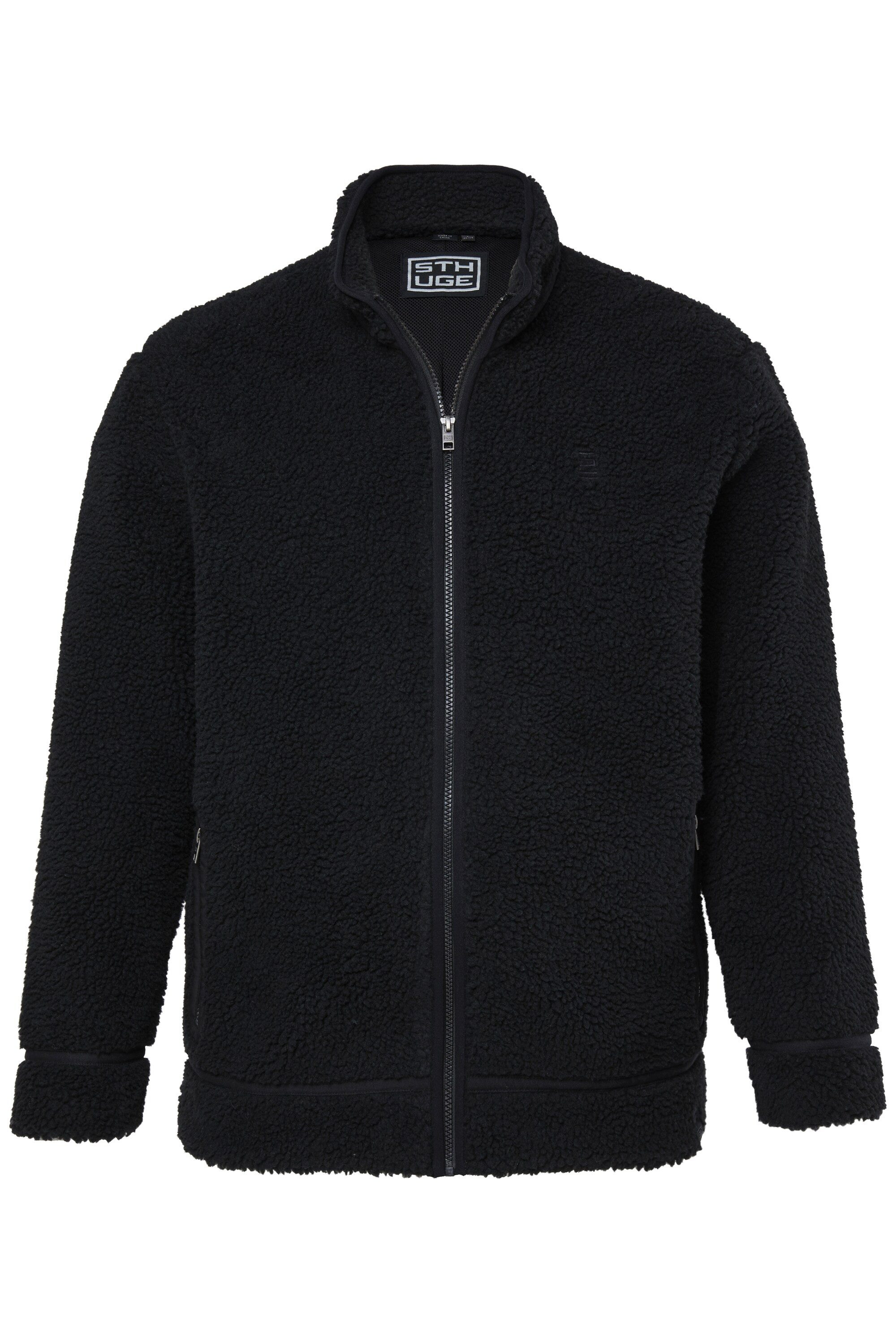 STHUGE Fleecejacke Teddyjacke lässige Passform Stehkragen bis 8 XL – Bild 2 von 4