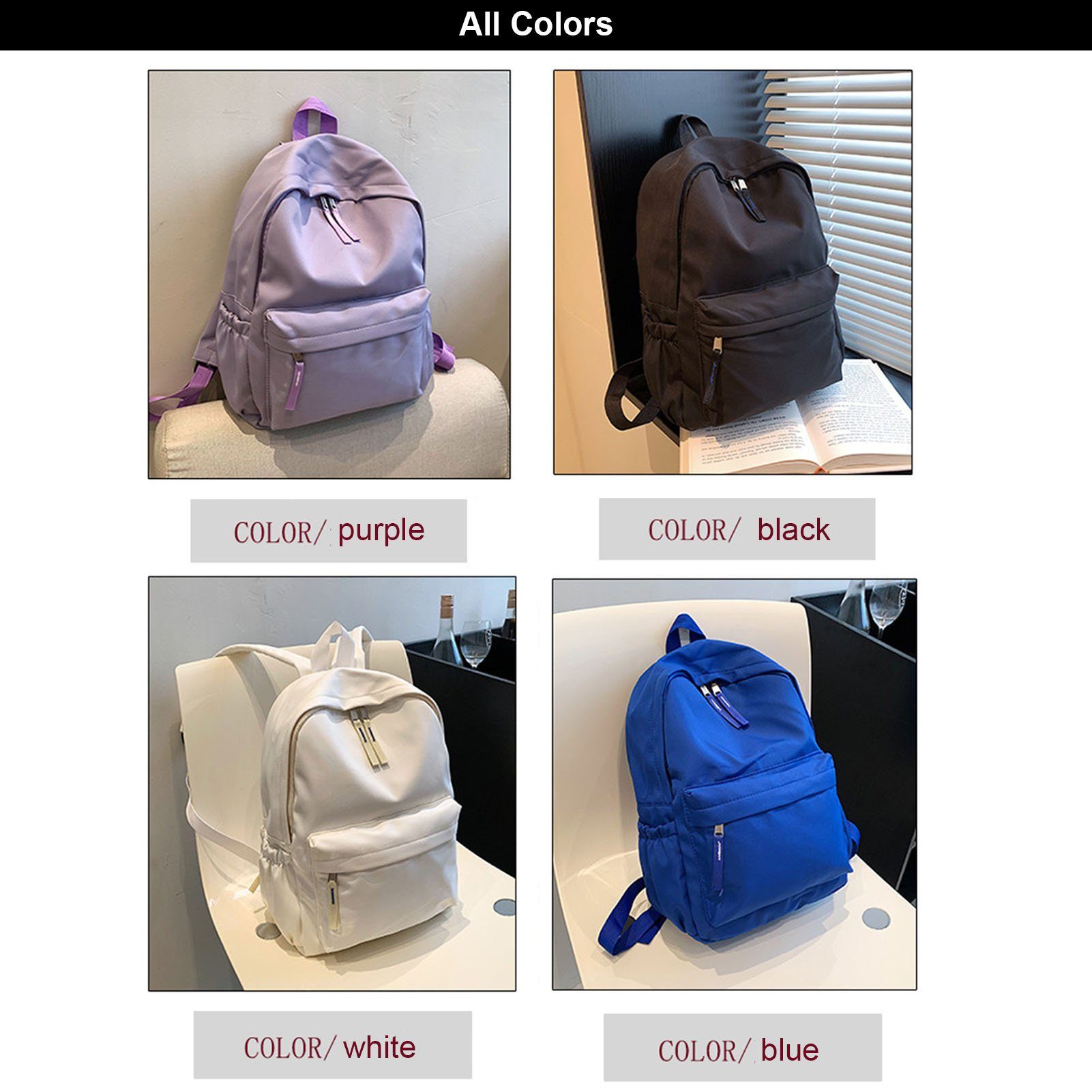 Einfacher Umhängetasche Großer Rucksack Mit Einfarbiger, purple Rucksack, Blusmart Tragbare
