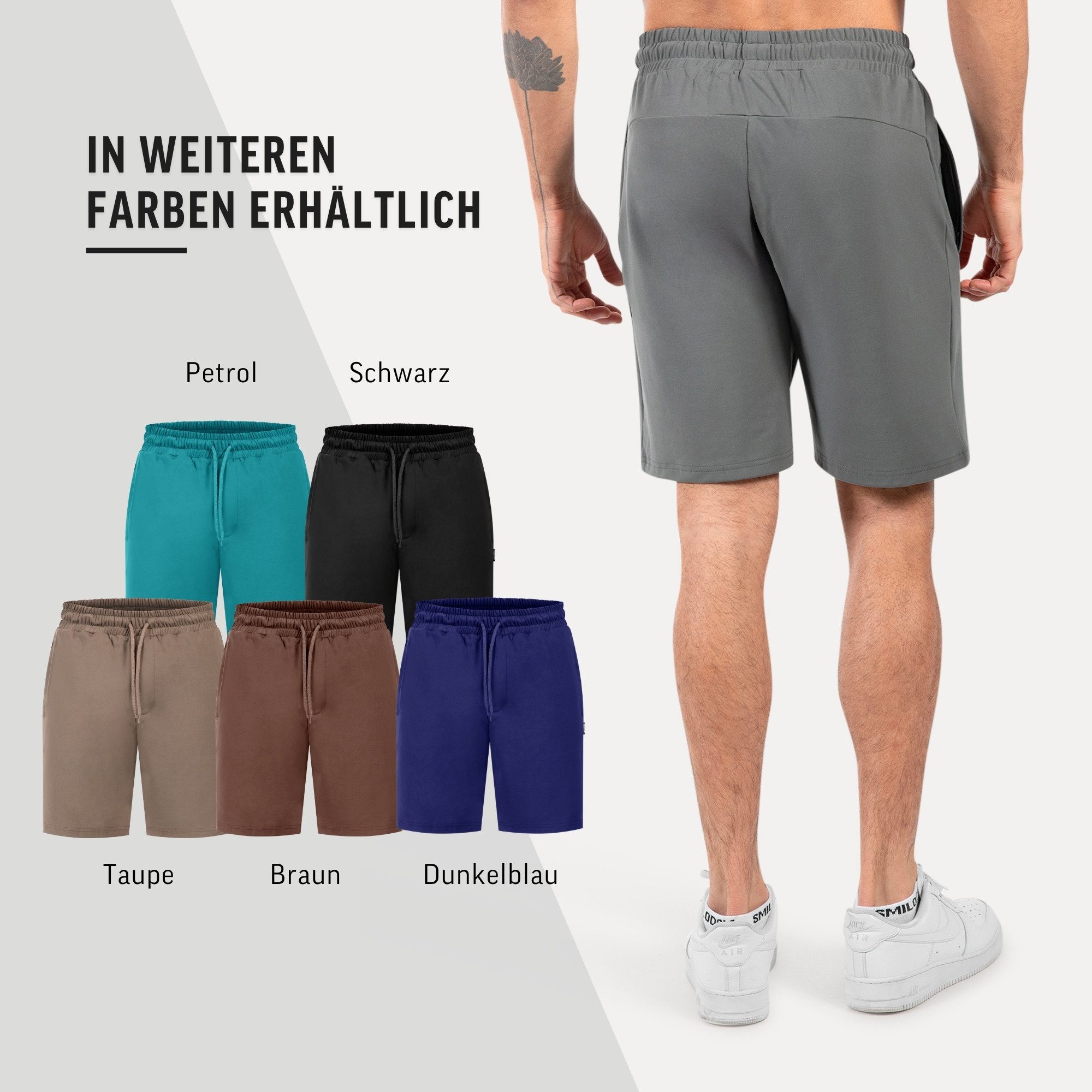 Smilodox Shorts Xion, Bequeme Sportshorts mit 3D Rubber Print, Training Hose elastischer Bund mit Kordelzug Hohe Bewegungsfreiheit Sport Alltag