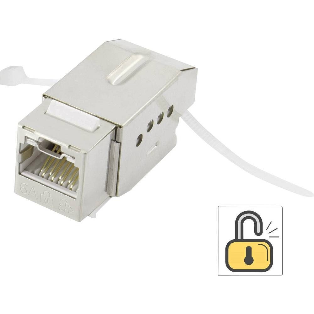 Keystone CAT6A Einbaumodul mit Verriegelung Netzwerk-Adapter