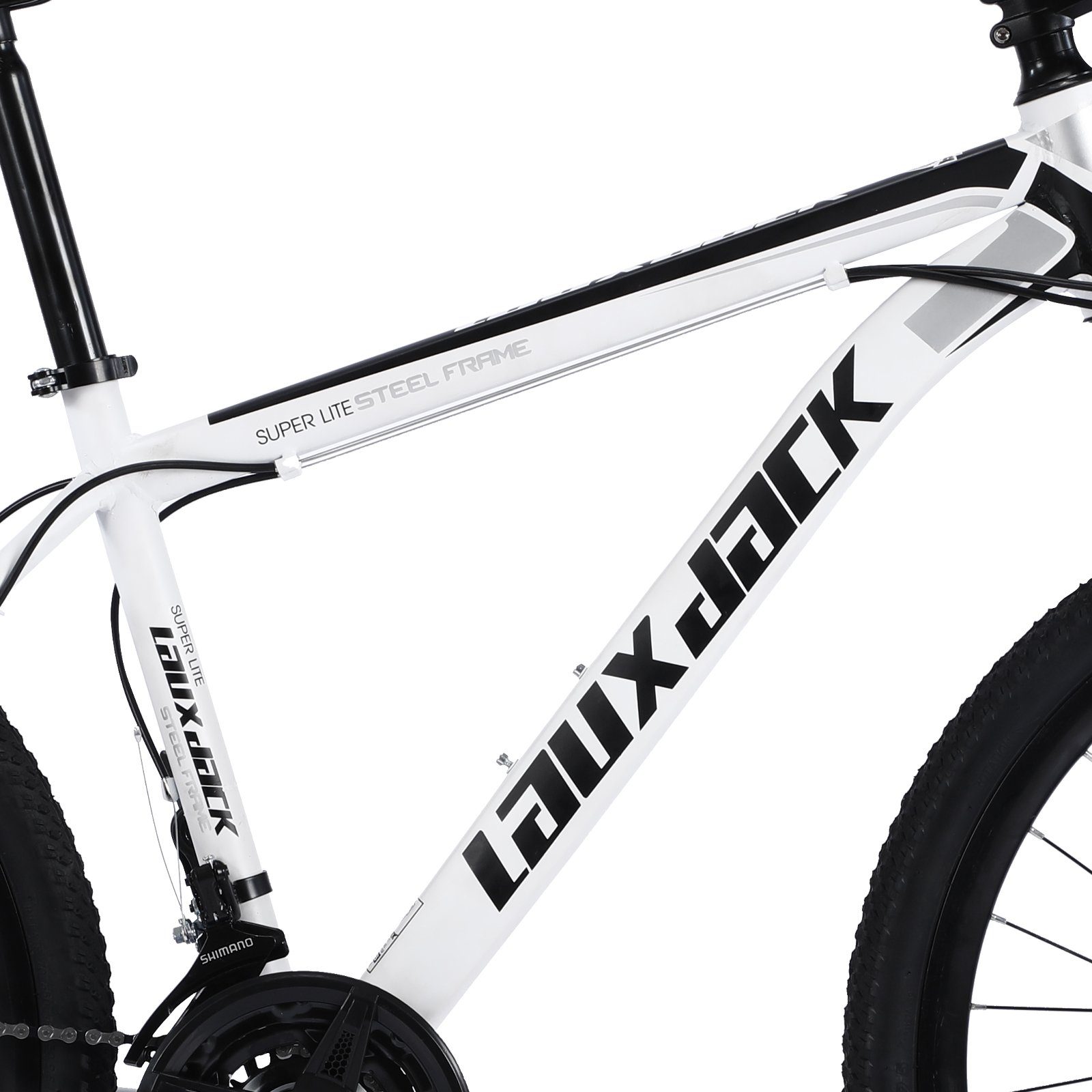 Lauxjack Mountainbike Lauxjack Zoll 28 Mountainbike, Weiß & Gang, 26 Neu Kettenschaltung, Scheibenbremse, Fahrrad 21