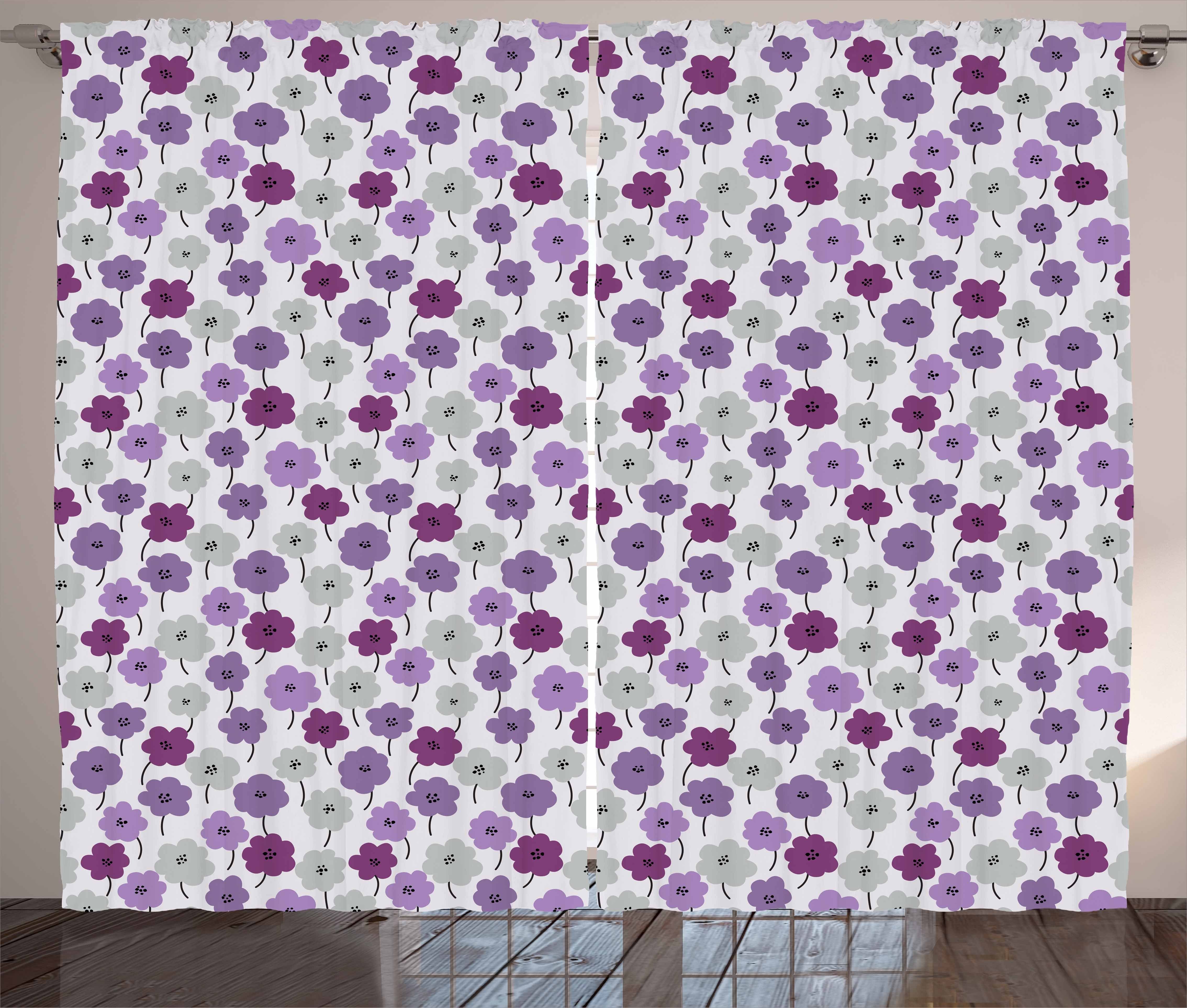 Vorhang Blühende Schlafzimmer Haken, und Schlaufen Kräuselband Blumen mit Gardine Abakuhaus, Blumen