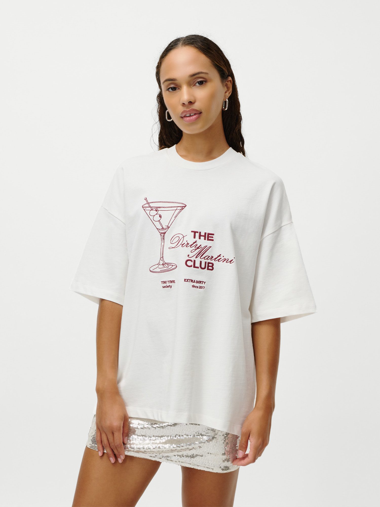 LeGer T-Shirt Simona T-Shirt Mit großem Print, lockere Form
