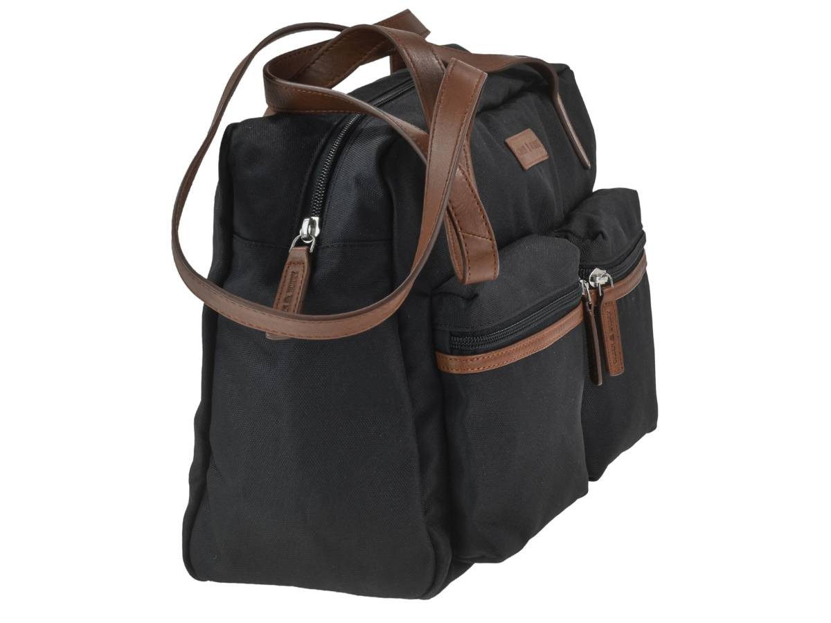 Greenburry Shopper "Emily" Nylon Schultertasche 35x24cm, leicht, kompakt, praktisch, lange Gurte, schwarz