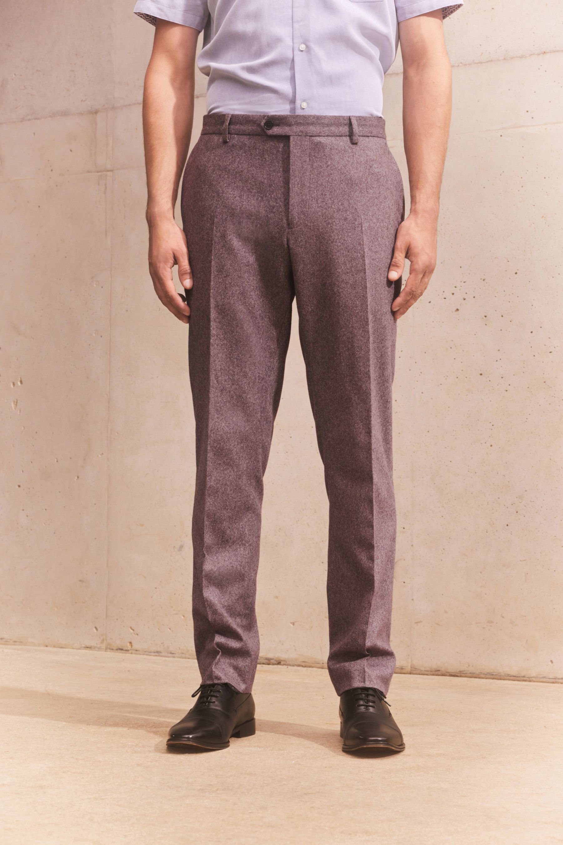Hose aus Rose Slim Fit (1-tlg) Donegal-Anzug Wollmischung: Pink Next Anzughose