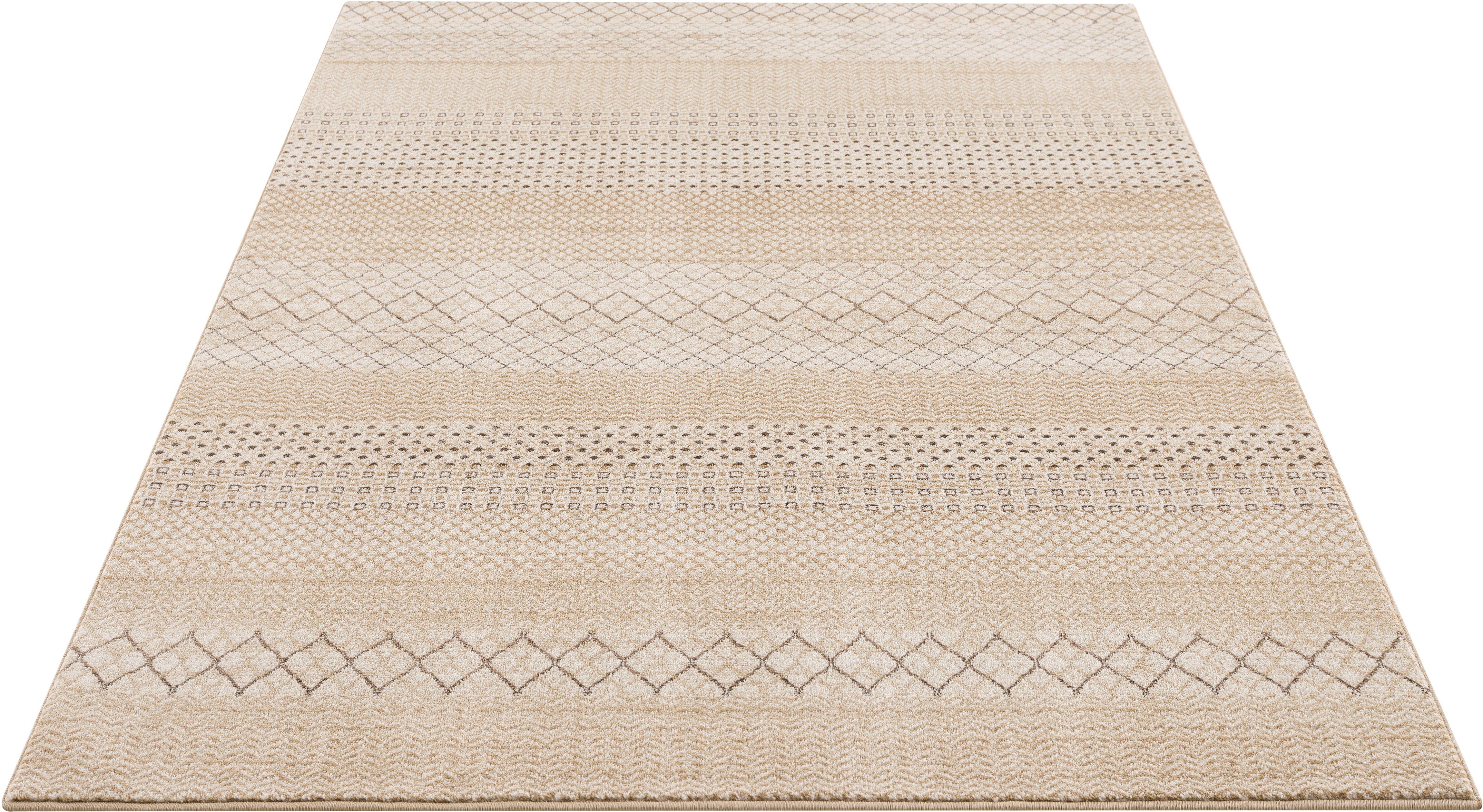 Teppich Wisconsin, Timbers, rechteckig, Höhe: 22 mm, Boho-Look, Berber-Optik, Rauten-Design sand