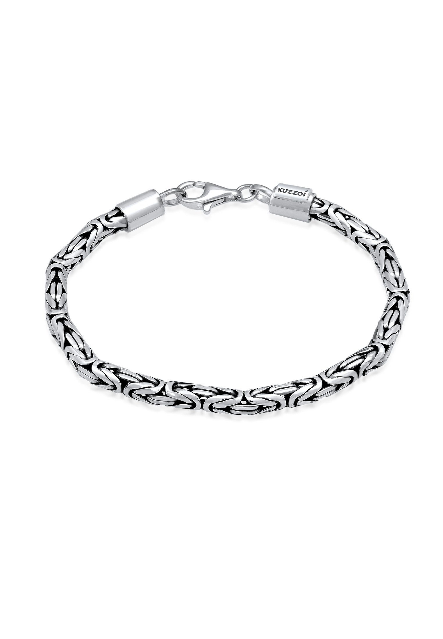 Kuzzoi Armband Herren 925 Grau Silber Königskette Robust