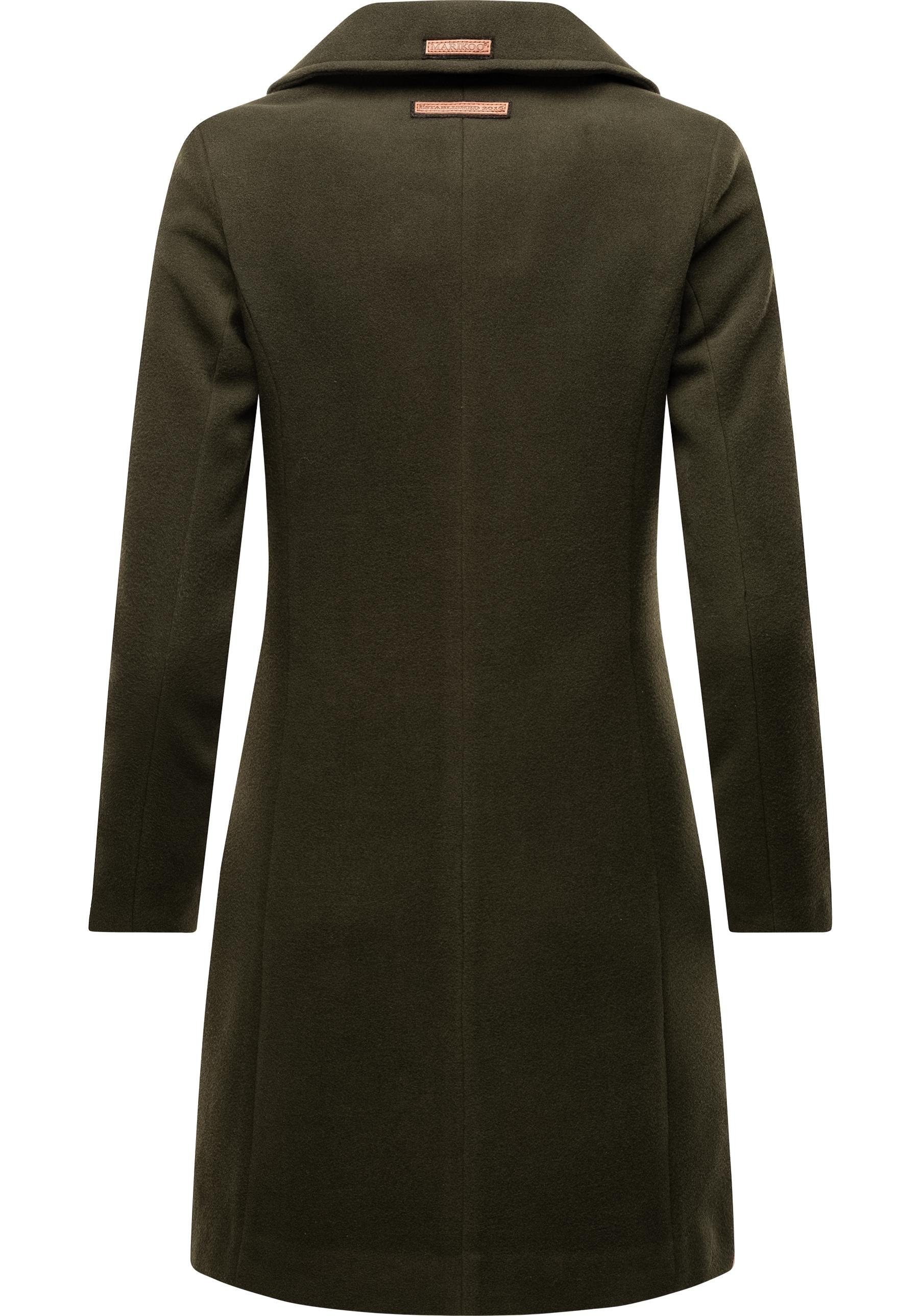 Marikoo Kurzmantel Nanakoo edler Damen Trenchcoat in Wollmantel-Optik