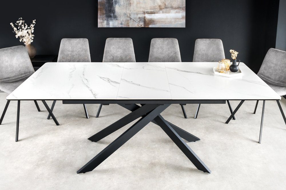 riess-ambiente Esstisch ALPINE 160-200cm weiß/schwarz – günstig online kaufen