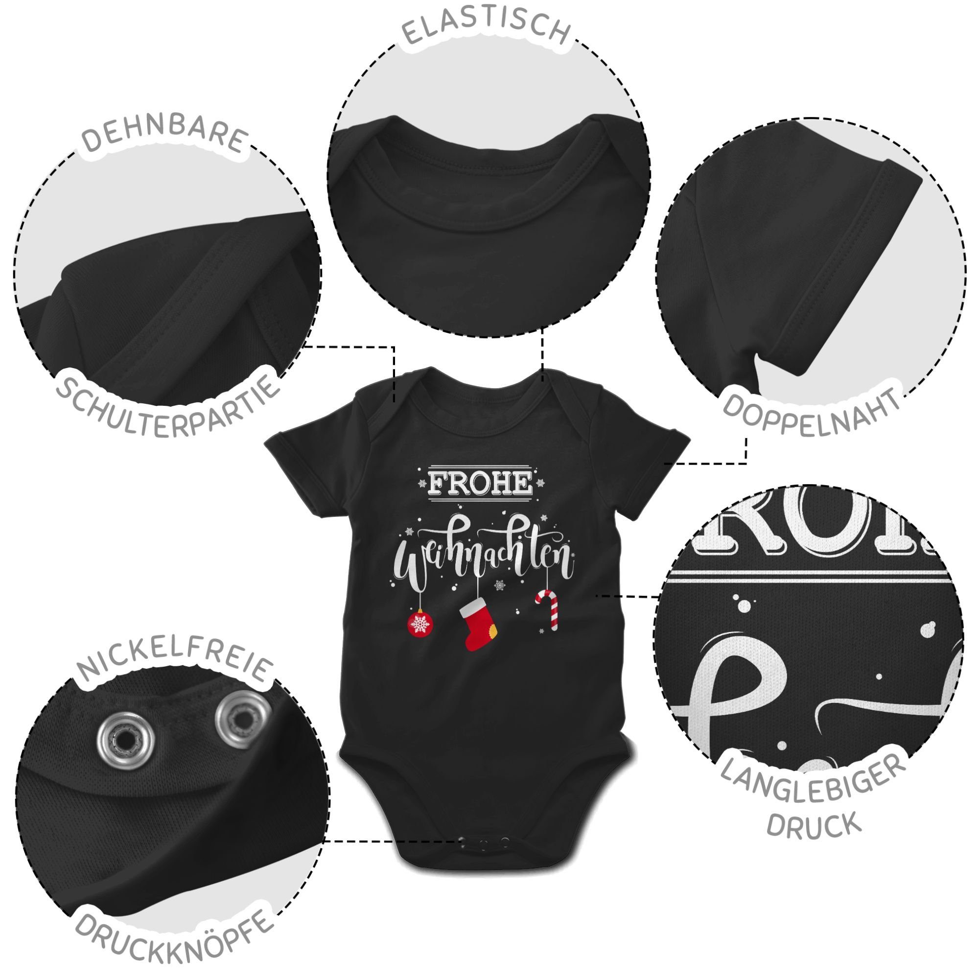 Kleidung Weihnachten Baby Shirtbody Frohe Shirtracer Schwarz Weihnachten 3