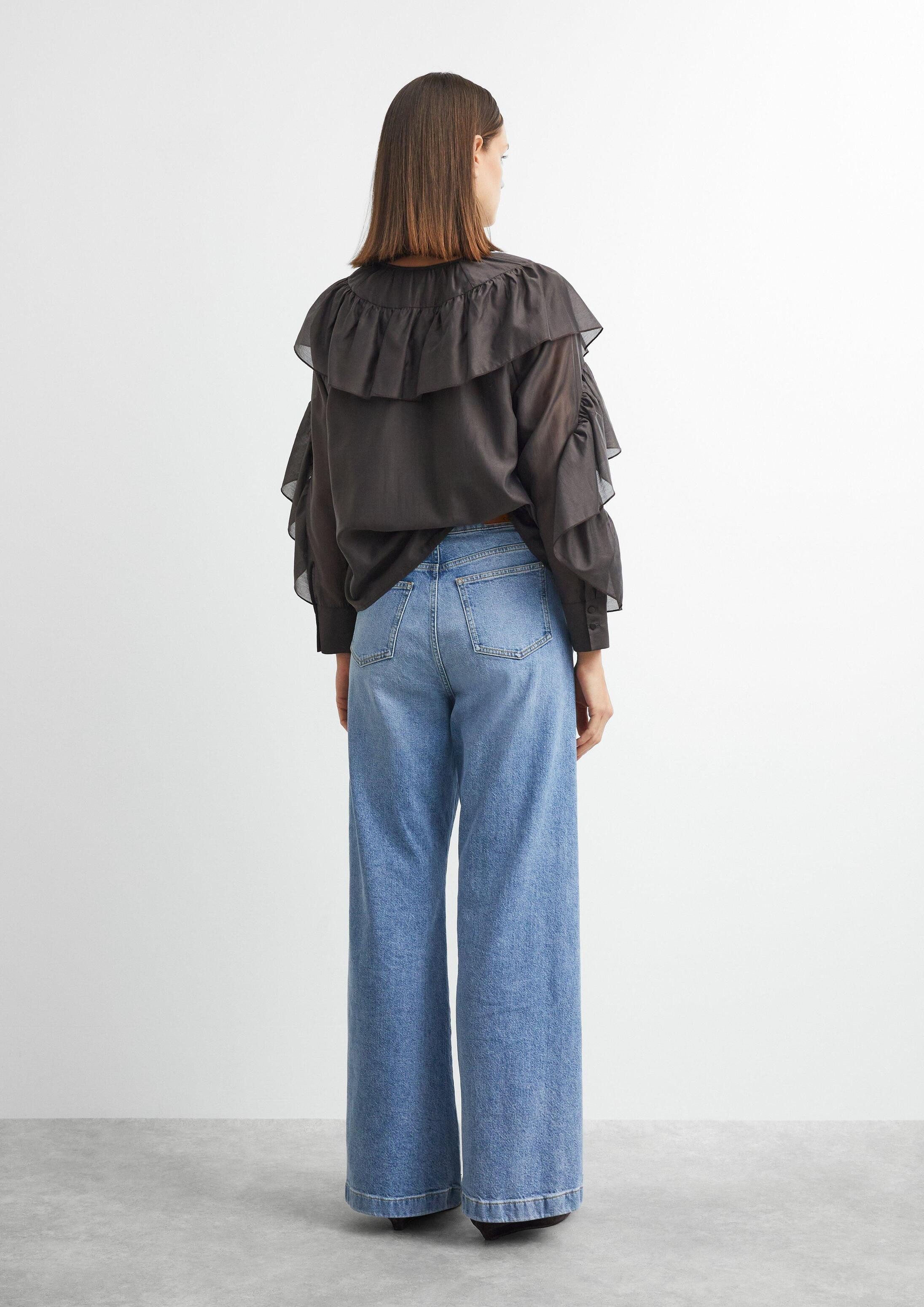 comma Weite Jeans Jeans-Hose ANNA - Wide Leg Jeans mit vorverlegter Naht