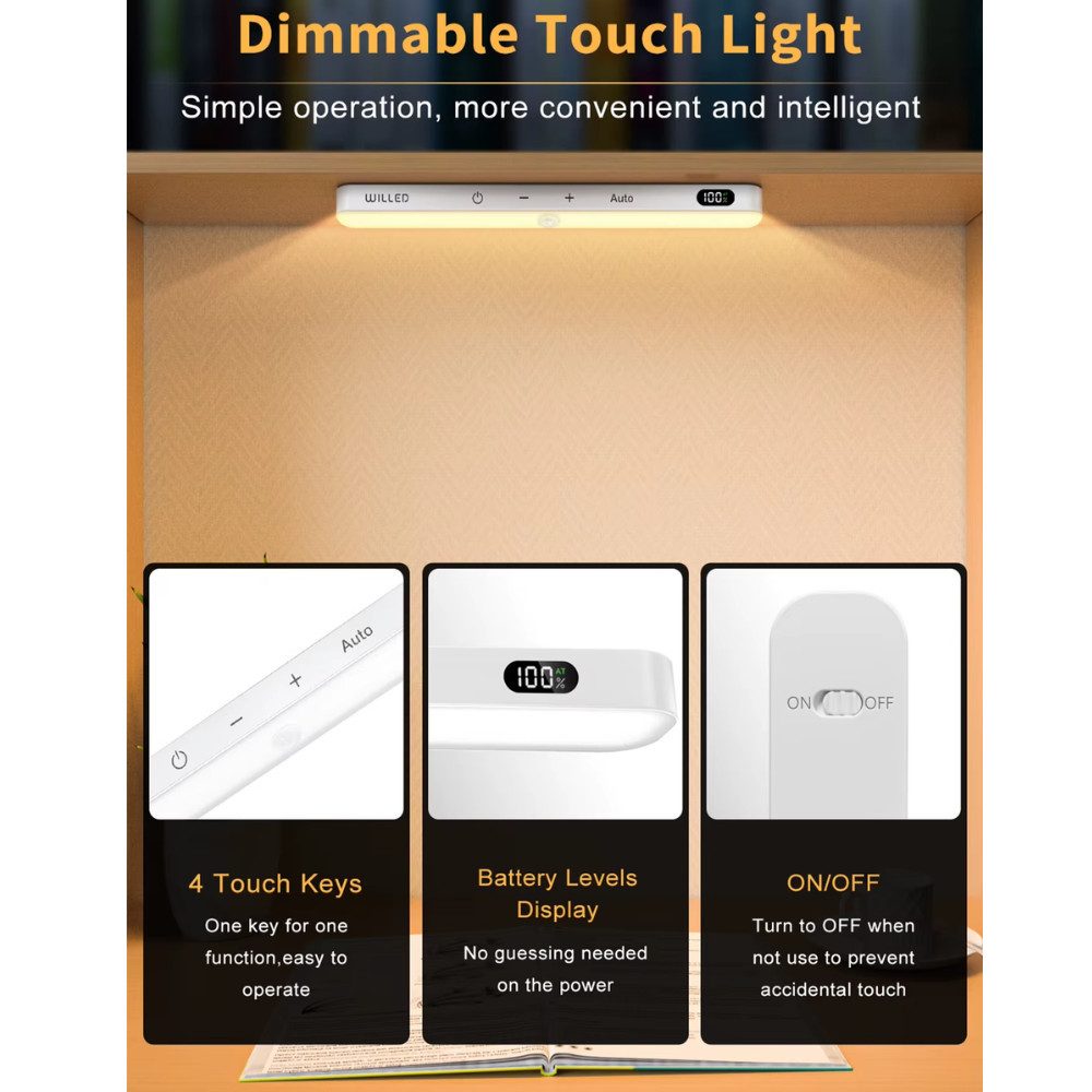 Athlix Schrankleuchte 2er-Set Kabellose LED-Schrankleuchte mit Bewegungssensor, LED fest integriert, Kaltweiß, Warmweiß, Werkzeuglose Montage, Lange Akkulaufzei – Bild 5 von 5