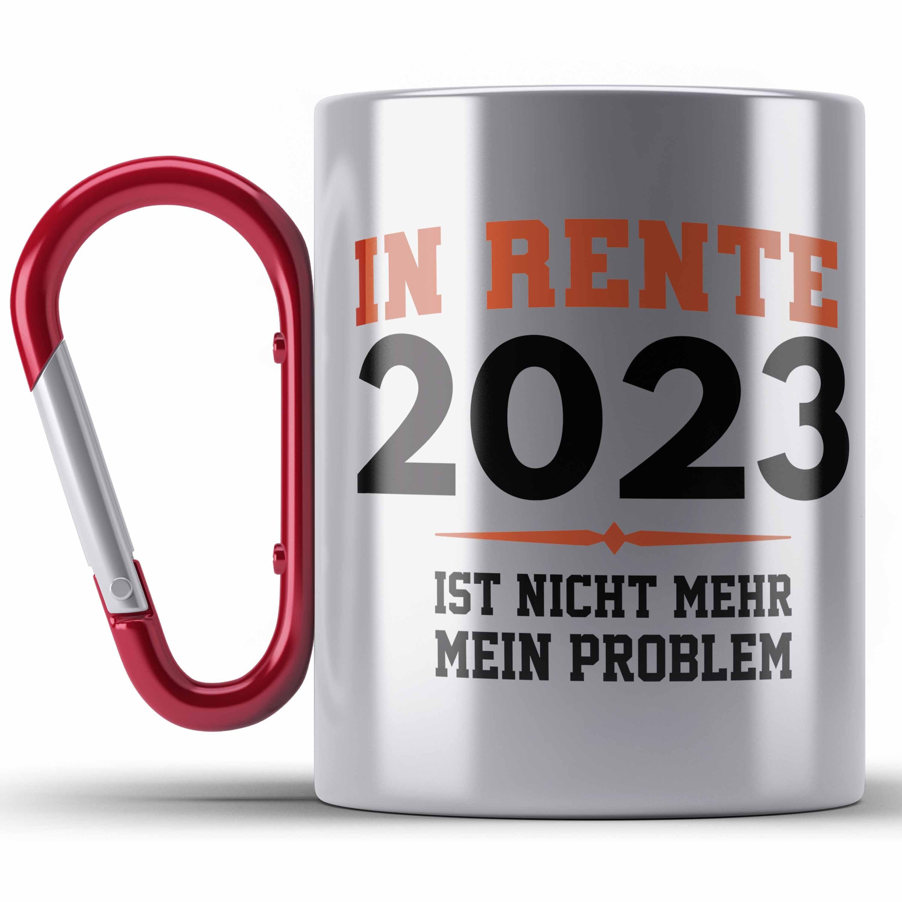 Trendation Thermotasse Renter 2022 Edelstahl Tasse Ruhestand Geschenk Rente für Mann Frau Lu Rot