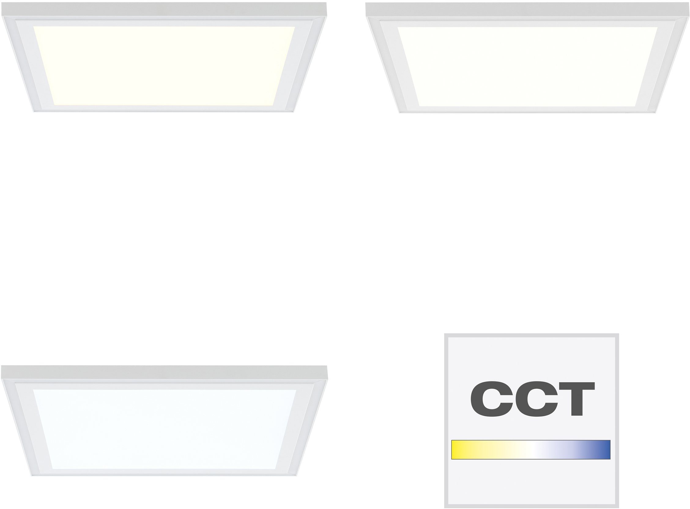 2400 Frame-Light, CCT, cm, Brilliant LED 40x40 LED Panel weiß Laurice, fest dimmbar, Dimmfunktion, Metall/Kunstst., Lumen, integriert,