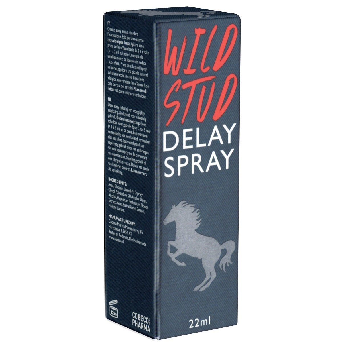 Cobeco Pharma Verzögerungsmittel Wild Stud Delay Spray, Flasche mit 22ml, 1-tlg., verzögerndes Spray gegen frühzeitige Ejakulation