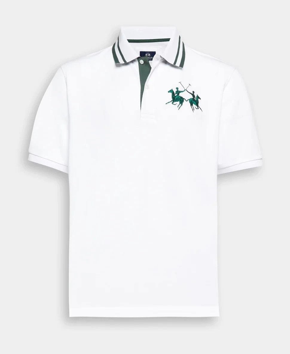 La Martina Poloshirt La Martina Poloshirt, La Martina MAN S/S POLO 30/1 COTTON PIQUE aus Pique Baumwolle