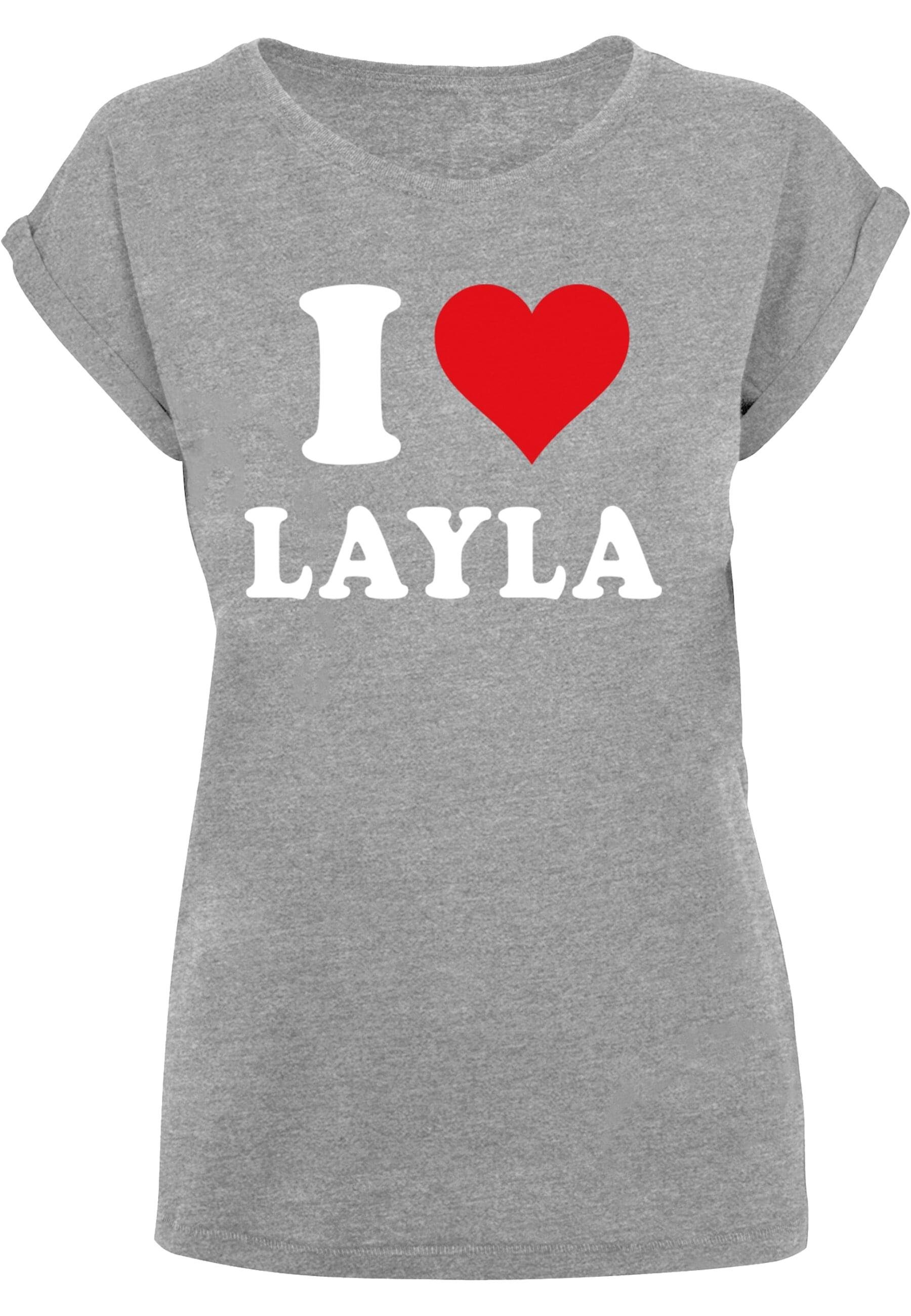 Damen heathergrey T-Shirt Layla Merchcode T-Shirt Love (1-tlg) Ladies I X