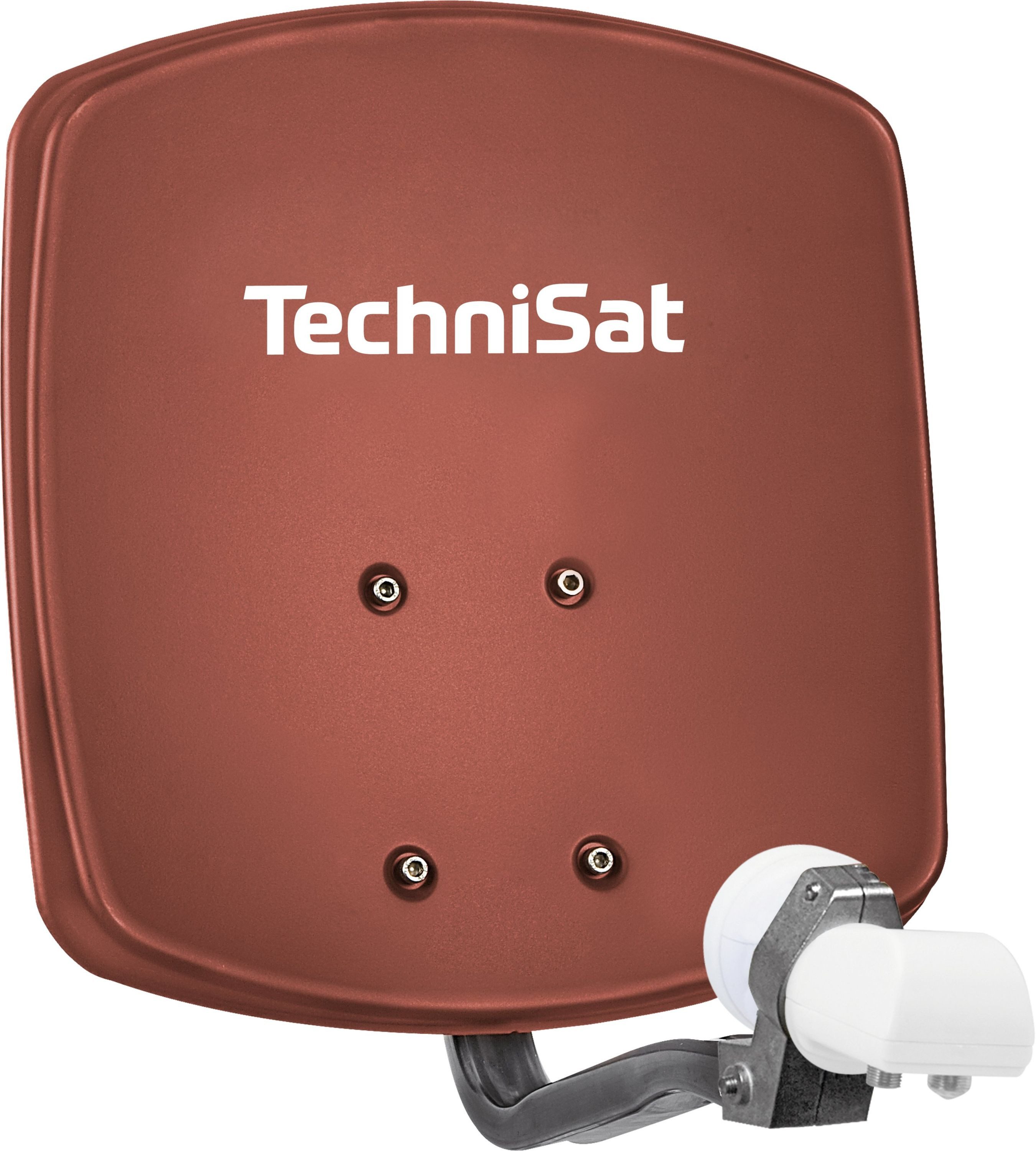 TechniSat DIGIDISH 33 mit Universal-Twin-LNB Sat-Spiegel (33 cm, Aluminium, Twin-LNB für 2 Teilnehmer, 1 Orbitposition, inkl. Wandhalterung)