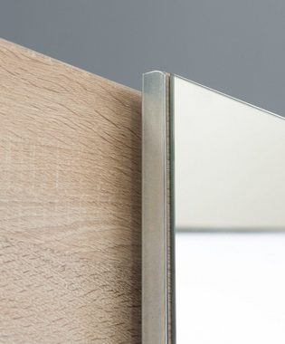 FORTE Schwebetürenschrank "White Kiss", Made in Europe, ideal für kleine Räume mit Spiegel und 2 Schiebetüren