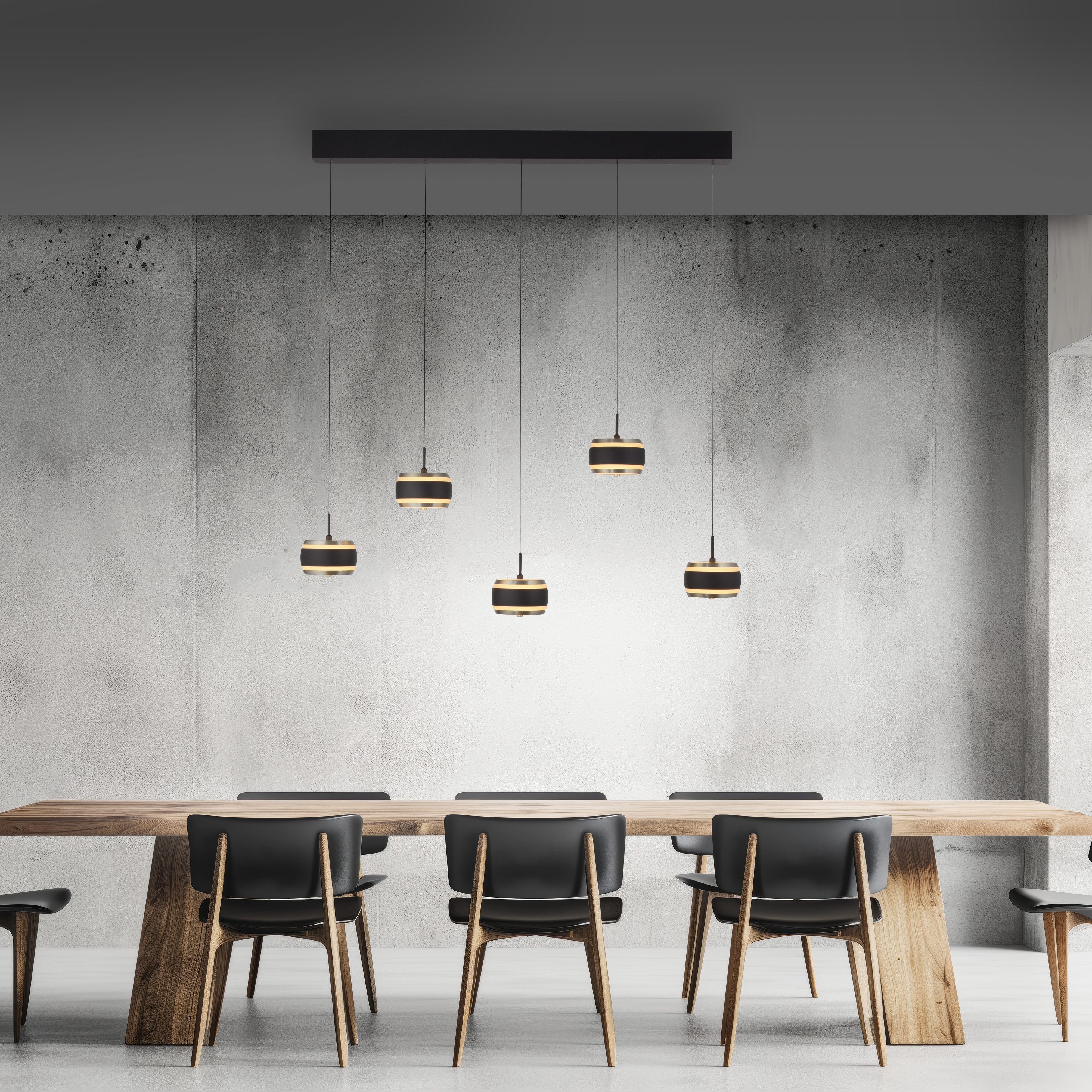 Neuhaus PURE LED Pendelleuchte PURE Falling Rings, CCT - über Fernbedienung, LED fest integriert, warmweiß - kaltweiß, Comfort Lift, CCT, dimmbar, Fernbedienung, Timer