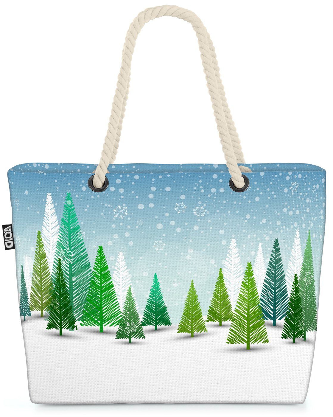 Wald Strandtasche Märchen Bag Schnee Winter Sc Wald Beach Design Norwegen Tannen VOID Weihnachten (1-tlg),