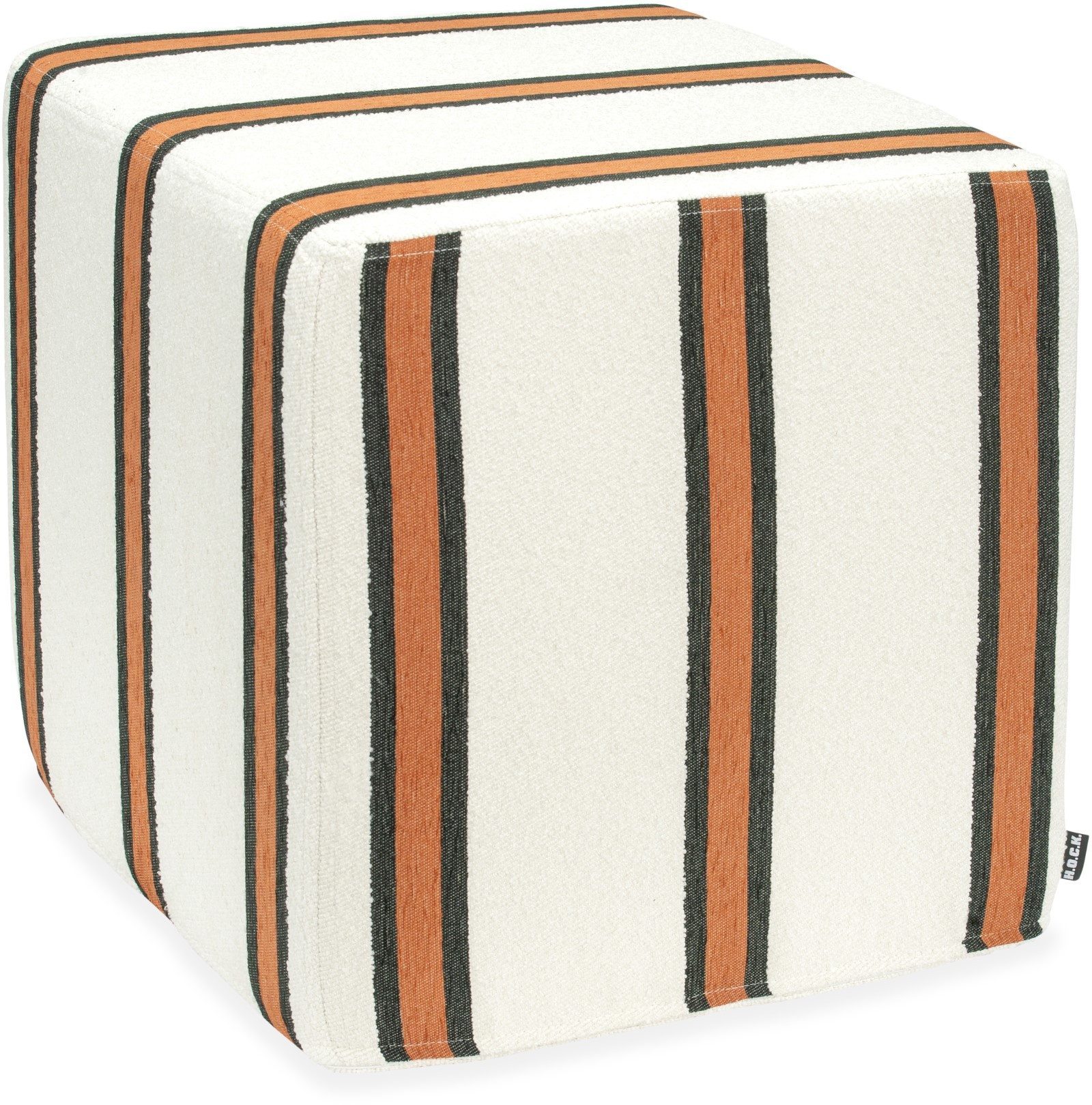 H.O.C.K. Sitzhocker H.O.C.K. Sera Uno Hocker Cube 45x45x45cm terra schwarz Einzelstreifen, Hocker, Barhocker & Sitzhocker, Schminktischhocker, Wohnzimmer Hocker