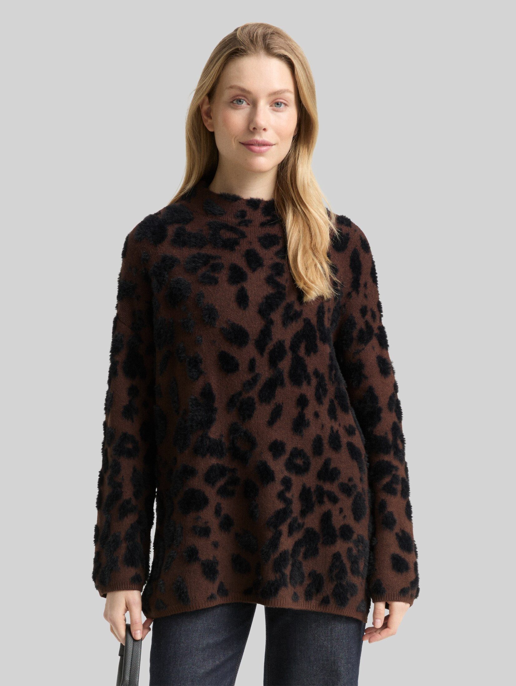 TOM TAILOR Strickpullover Pullover & Strickjacken Oversize Strickpullover mit Leo-Muster