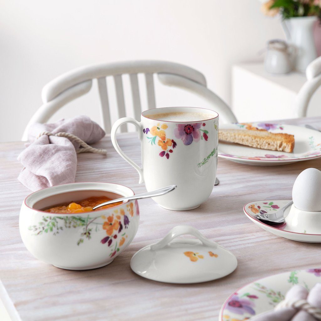 Villeroy & Boch Latte-Macchiato-Glas Mariefleur Latte, 1-tlg., Porzellan, Premium Porcelain, mikrow.- & spülm.sicher, Made in Germany