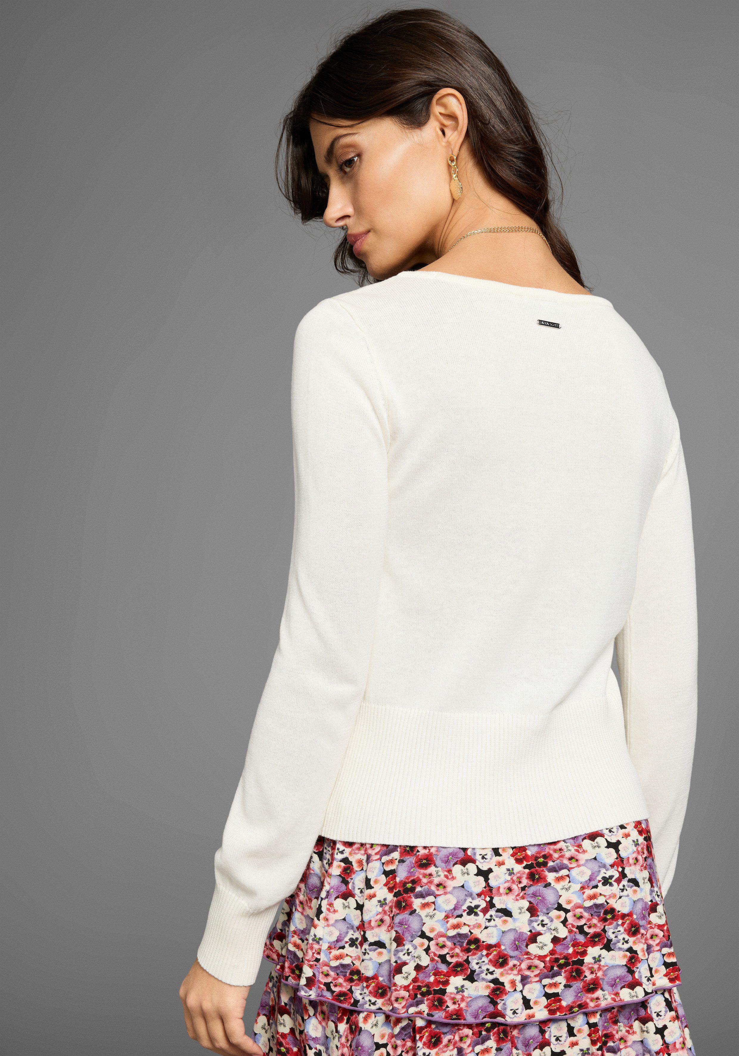 Laura Scott Strickjacke mit modischen Bändern zu schließen günstig online kaufen