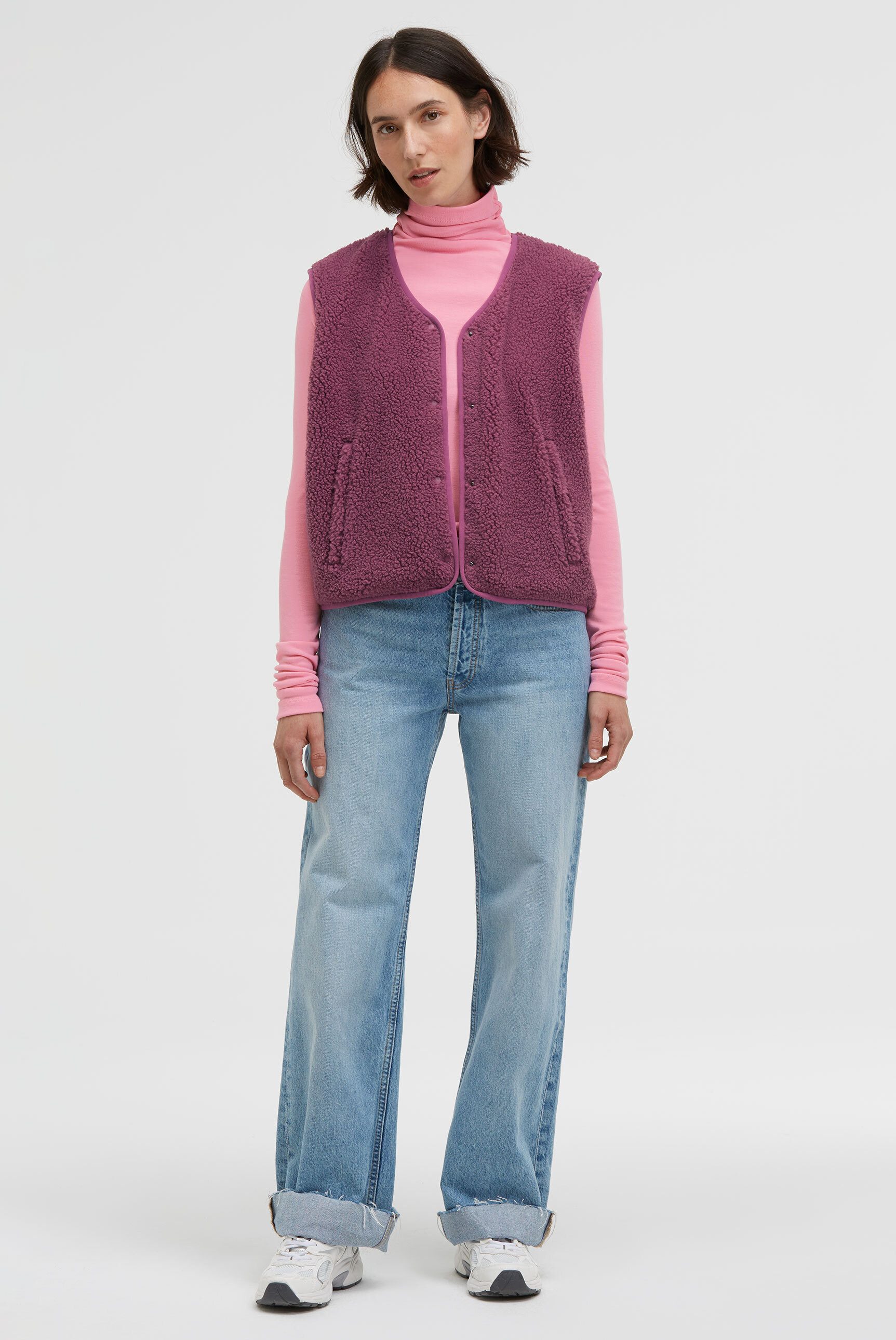 SENSES.THE LABEL Plüschweste mit Reißverschlusstaschen günstig online kaufen