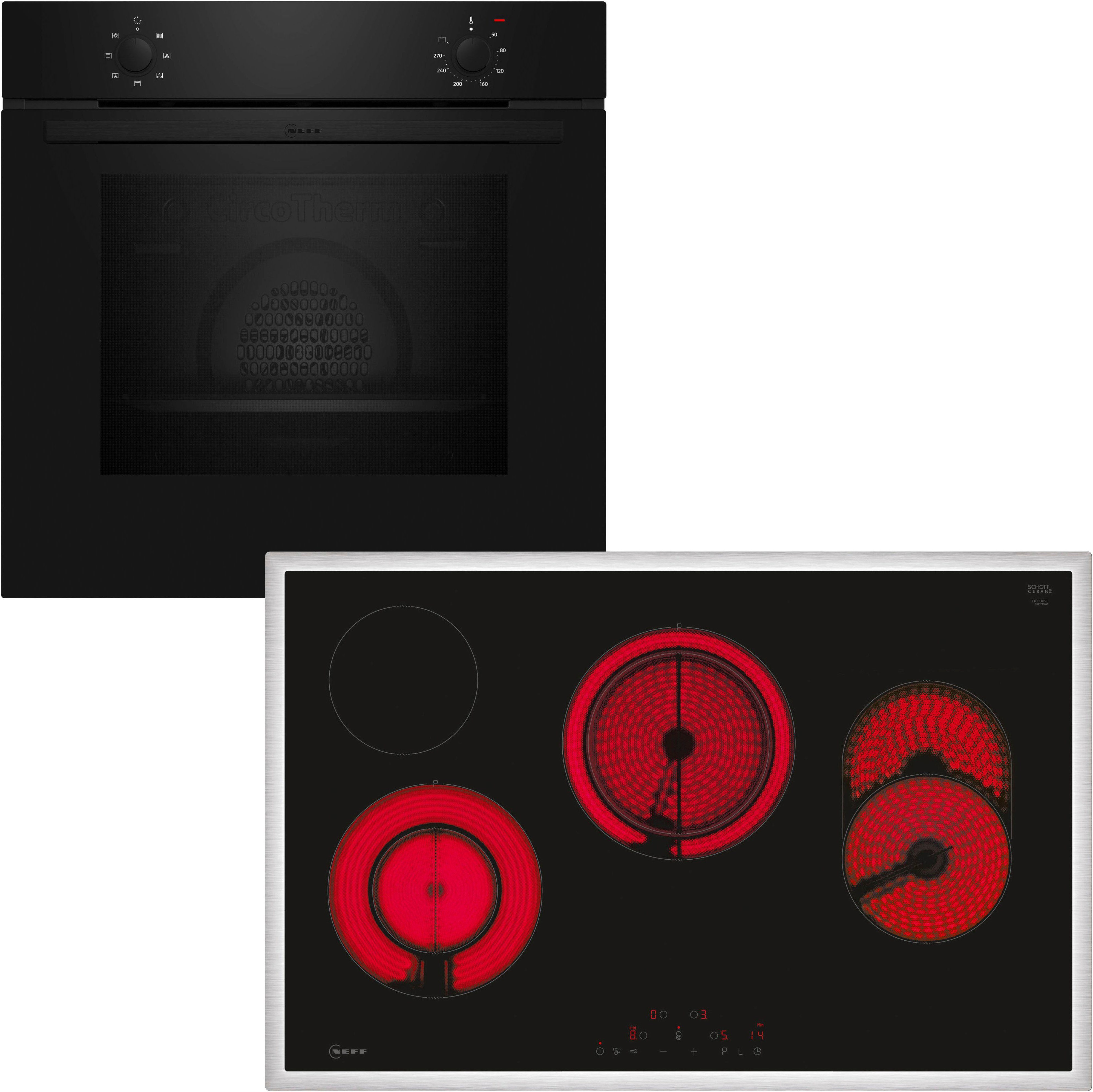 NEFF Backofen-Set N 30/N 70 BX18B, mit Teleskopauszug nachrüstbar