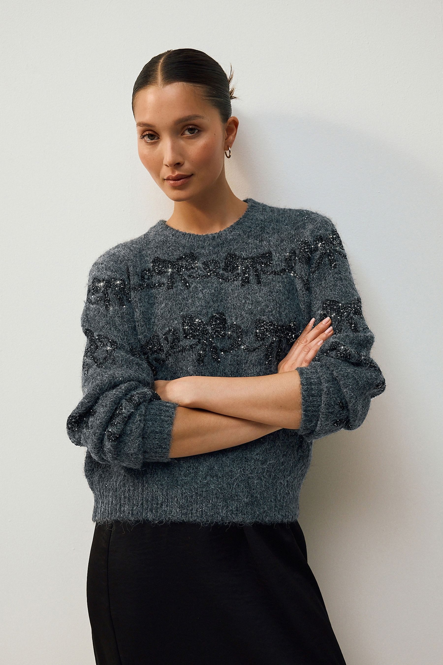 Next Strickjacke Langärmeliger Weihnachtspullover (1-tlg)
