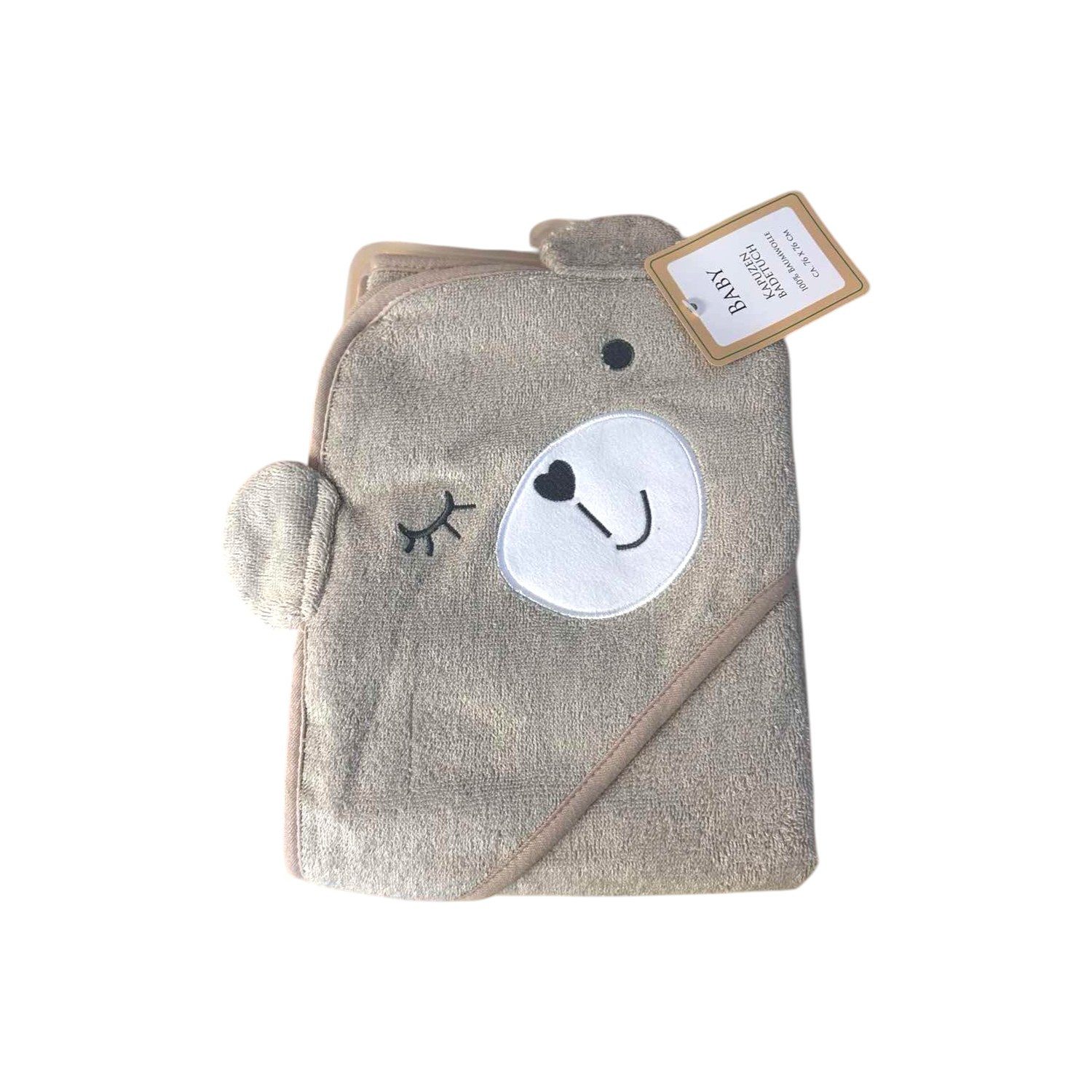 VewoTex Badetuch Baby Kapuzenbadetuch mit niedlichem Tier » Badetuch 76x76cm, Baumwolle (Einzeln, 1-St), Kleinkind Bade Handtuch mit Kapuze » 100% reine Baumwolle