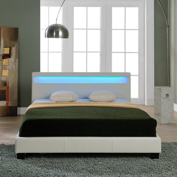 Corium Polsterbett, LED-Bett »Paris« mit Matratze in diversen Größen und Farben
