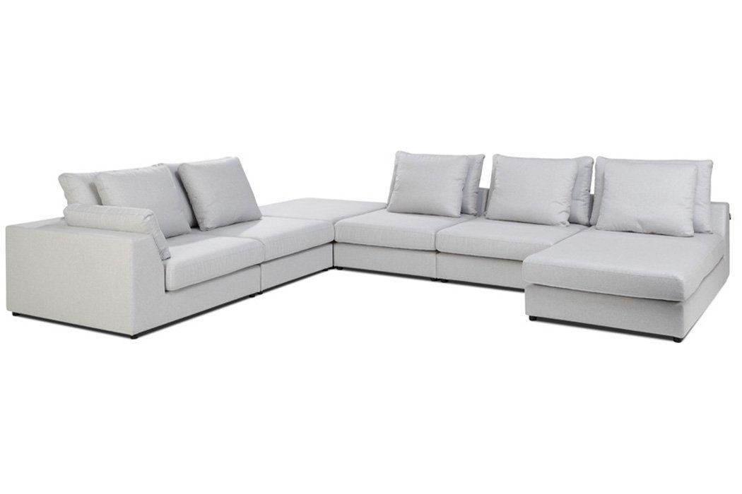 U-Form Ecksofa Sofa Europe Weiß in Design, Couch JVmoebel Ecksofa Wohnlandschaft Made Stoff