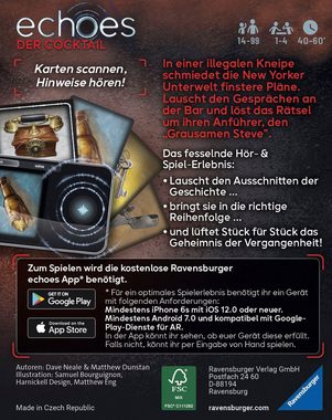 Ravensburger Spiel, Audio Mystery Spiel echoes - Der Cocktail, Made in Europe; FSC® - schützt Wald - weltweit