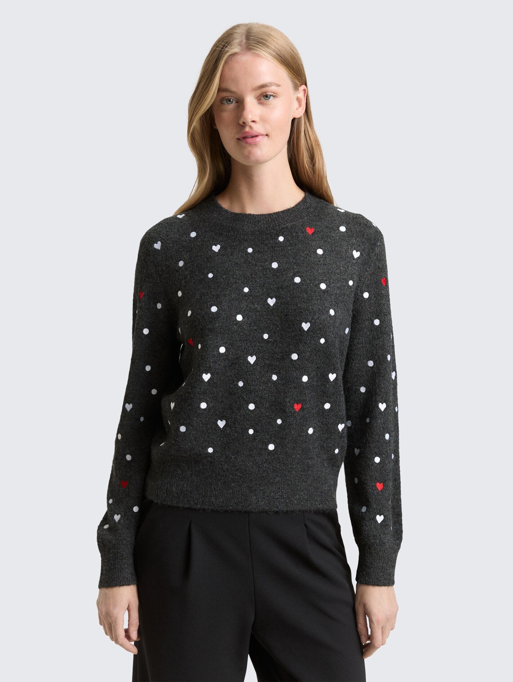 TOM TAILOR Denim Strickpullover Pullover & Strickjacken Relaxed Fit Strickpullover mit Stickereien