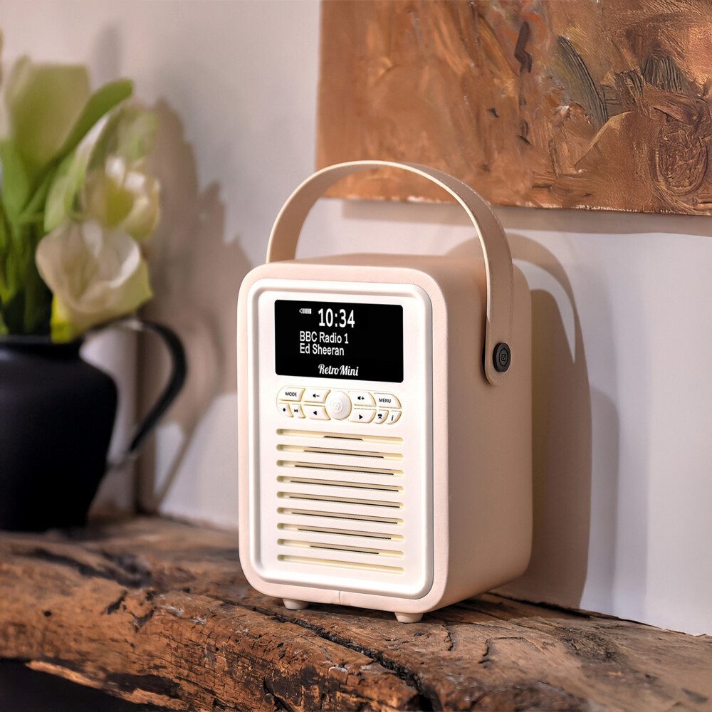 VQ VQ Retro Mini DAB/DAB+ Digitalradio Bluetooth, Wecker – Creme VQ Digitalradio (DAB)