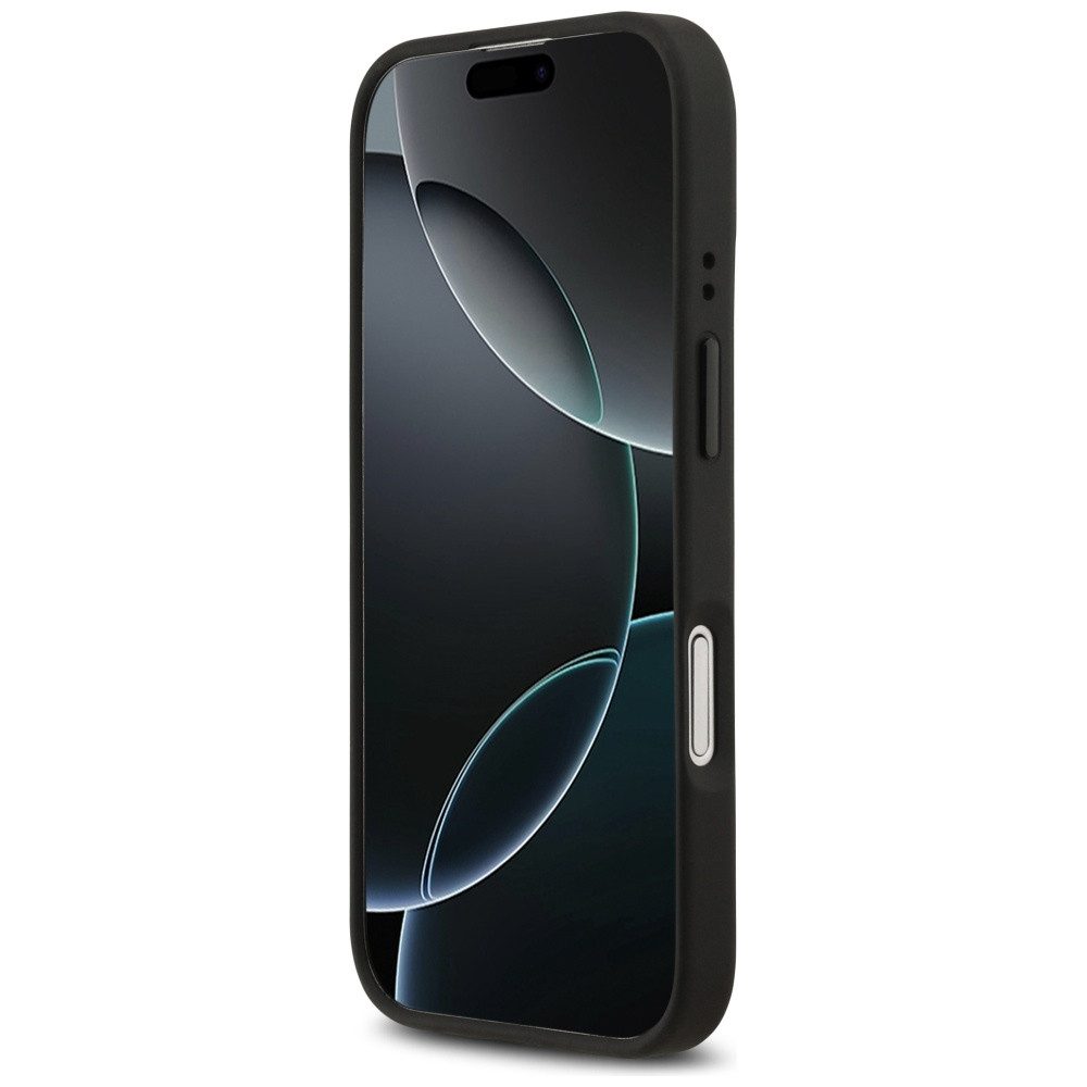 BMW Handyhülle Case iPhone 17 MagSafe Kunstleder grau Tricolor Logo Metall 6,3 Zoll, Kantenschutz