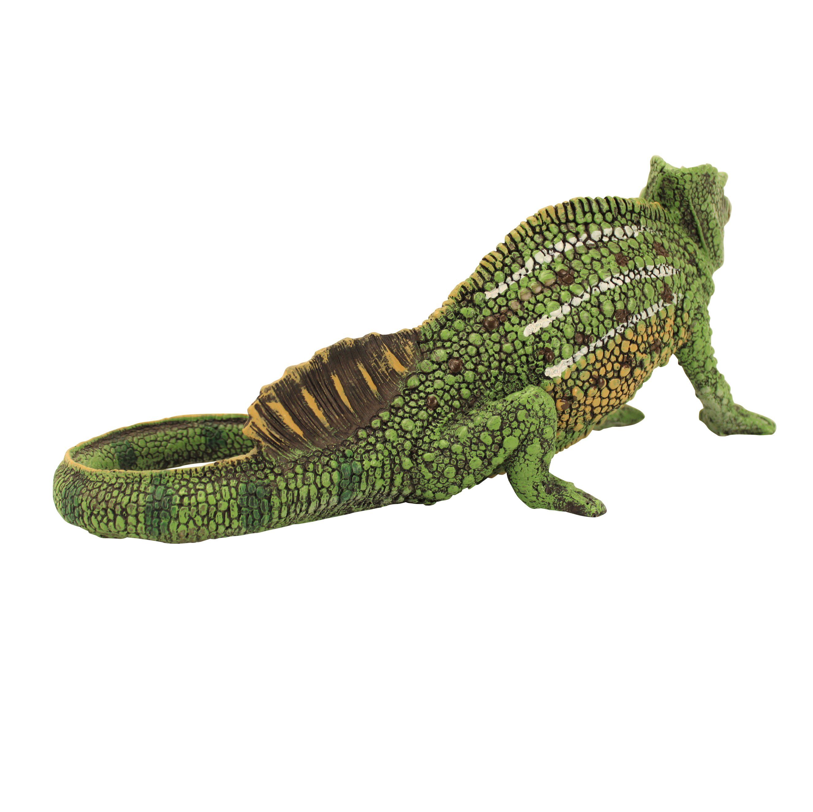 Online-Fuchs Gartenfigur Chamäleon Eidechse Leguan Reptil Teichdeko Größe wählbar wetterfest, (witterungsbeständig, Garten), Maße kleines ca. 24x11x10 cm, große – Bild 3 von 4