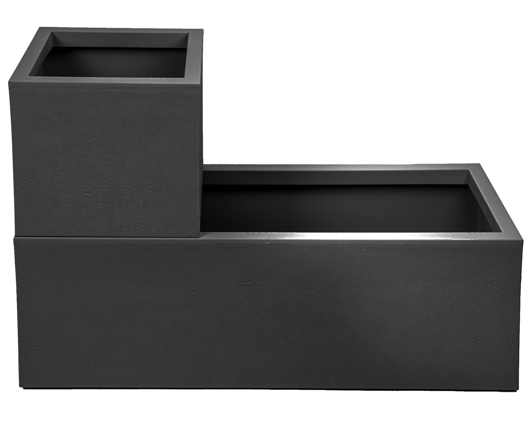 ONDIS24 Blumentopf Pflanzkübel rechteckig Vulkan Blumenkasten, günstig online kaufen